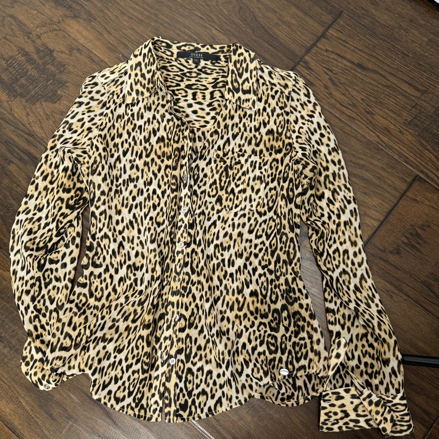 Guess Leopard Print Button Up Shirt