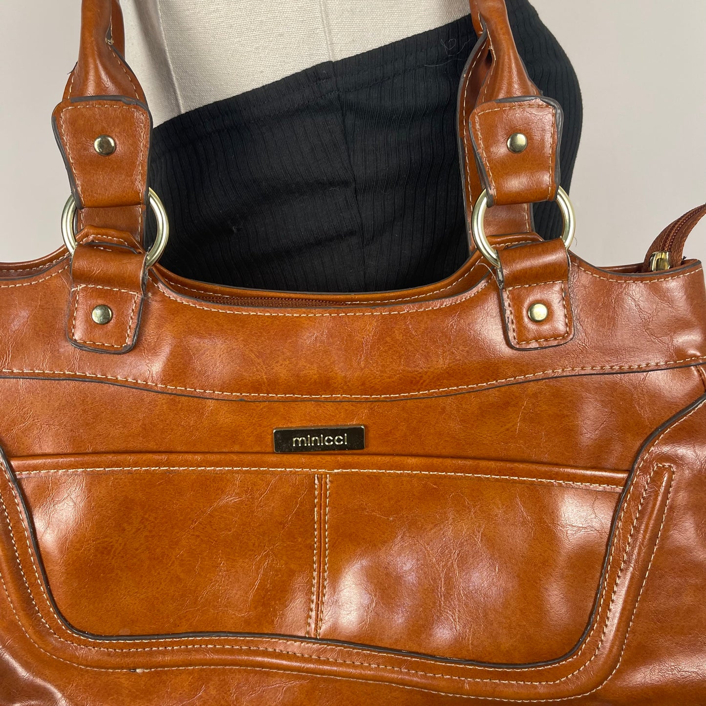 Vintage Tan Leather Shoulder Bag