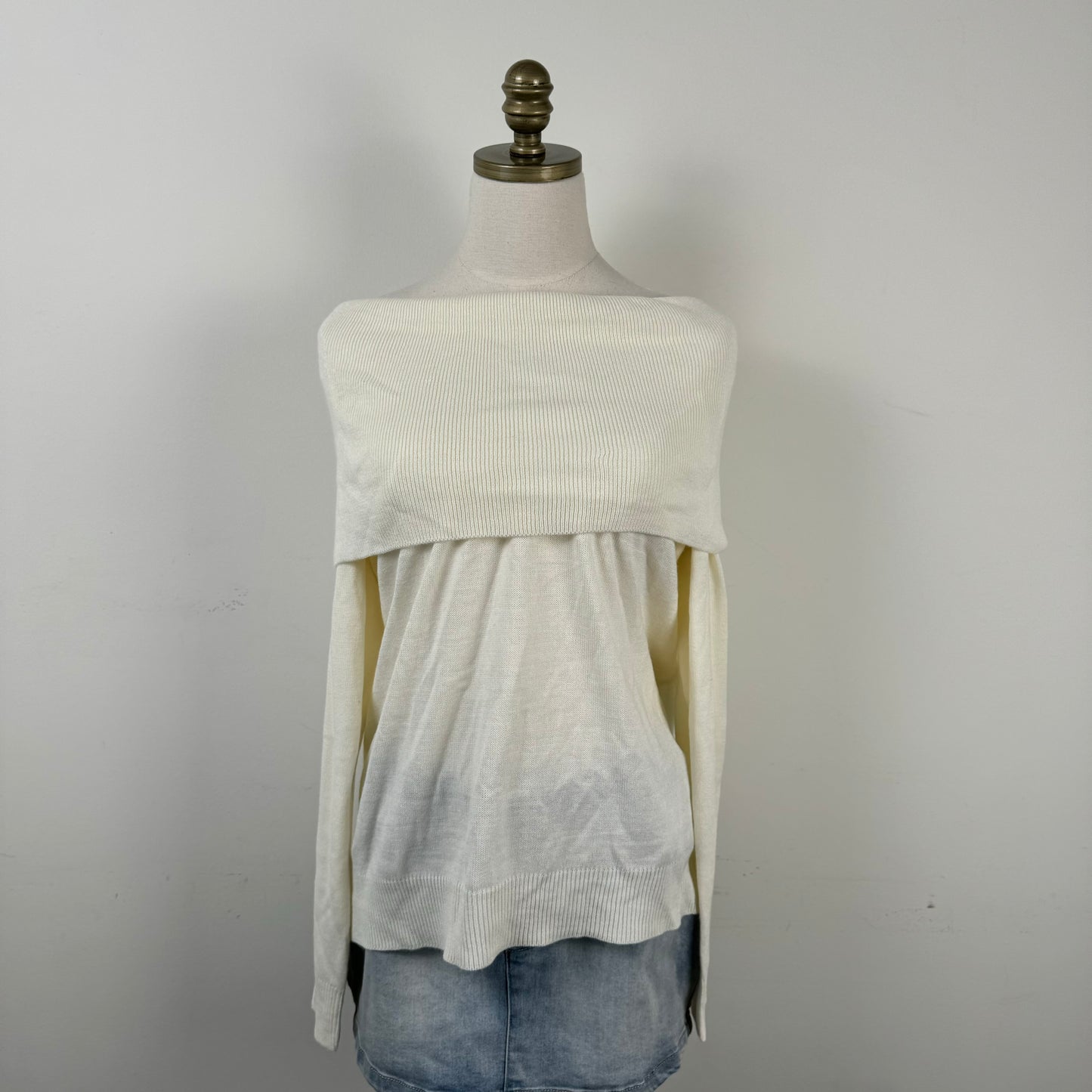 Cream Off Shoulder Sweater