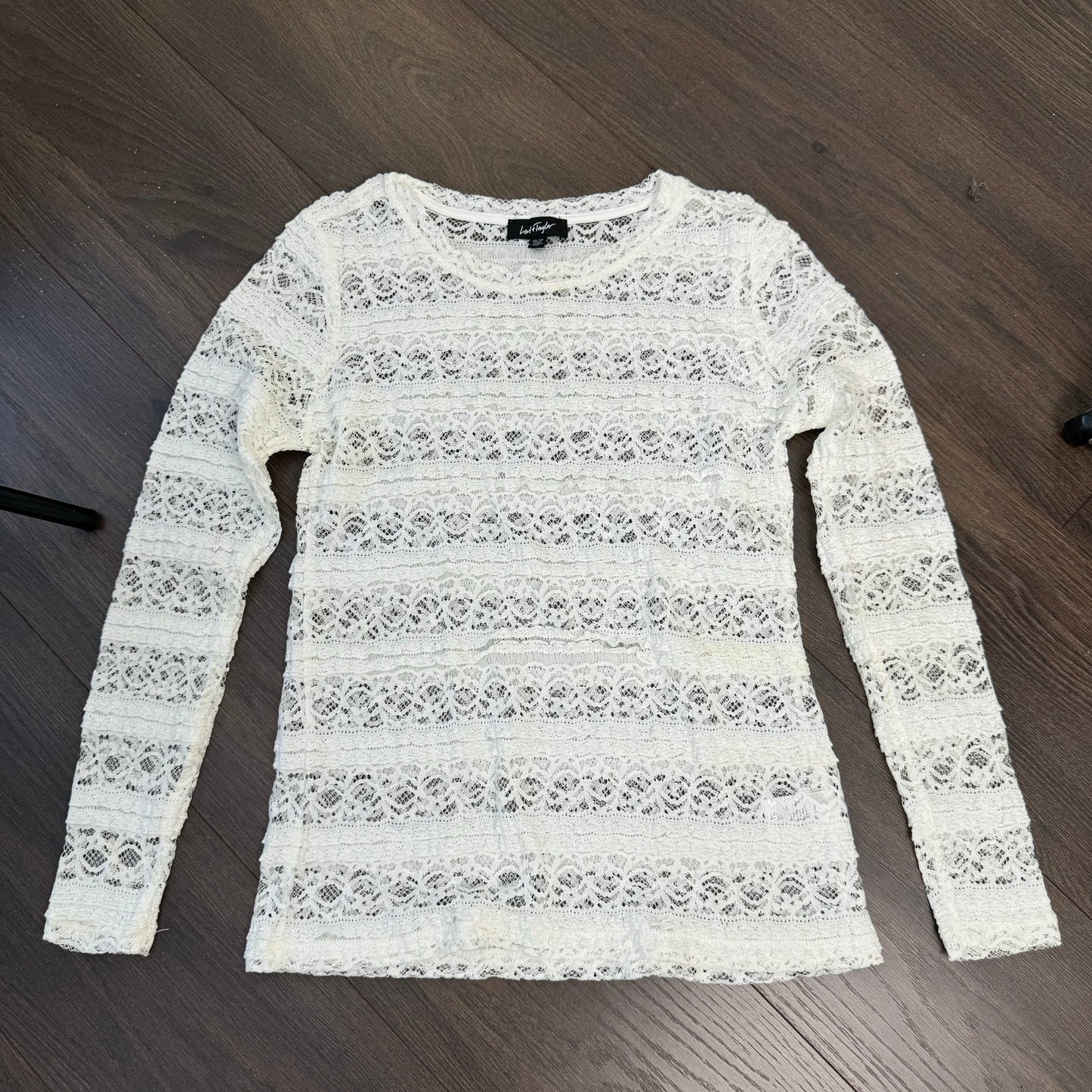 White Lace Long Sleeve Top