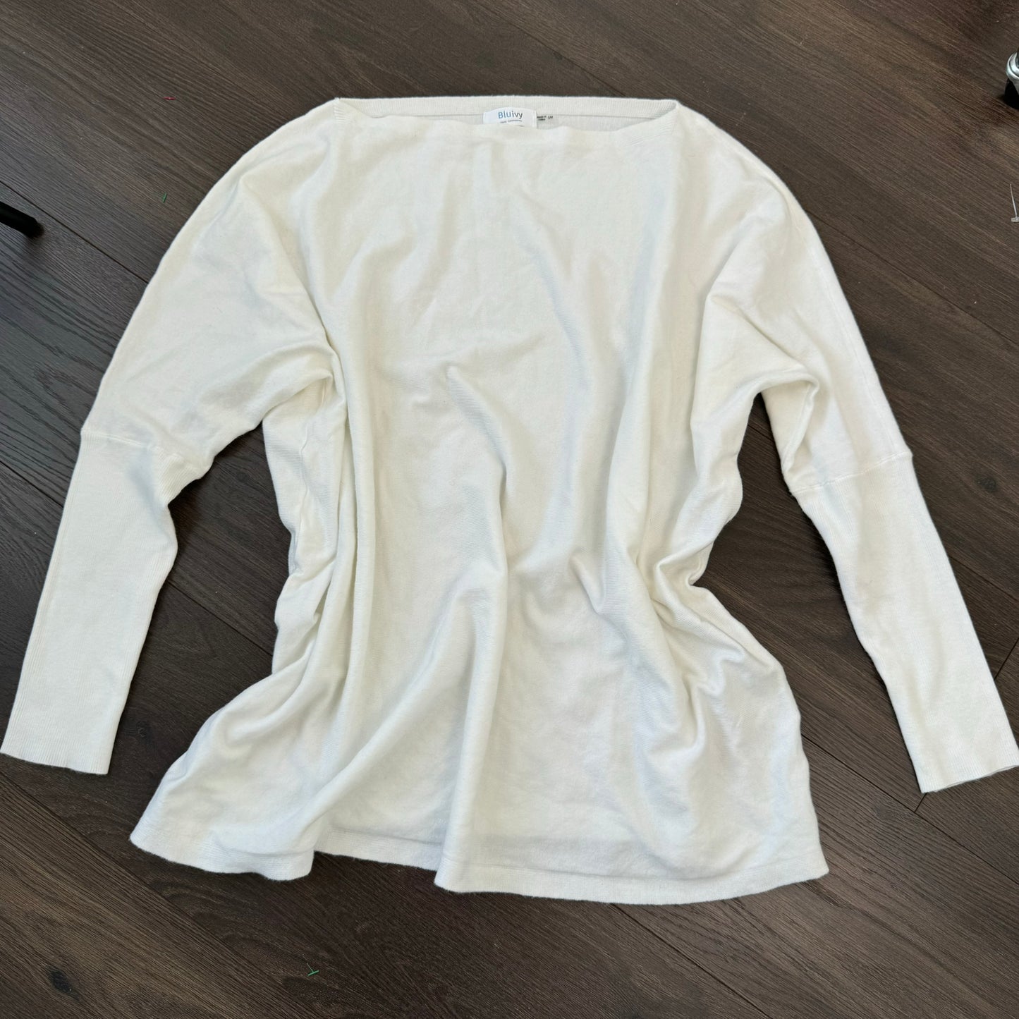 Oversized Off Shoulder White Knit Sweater