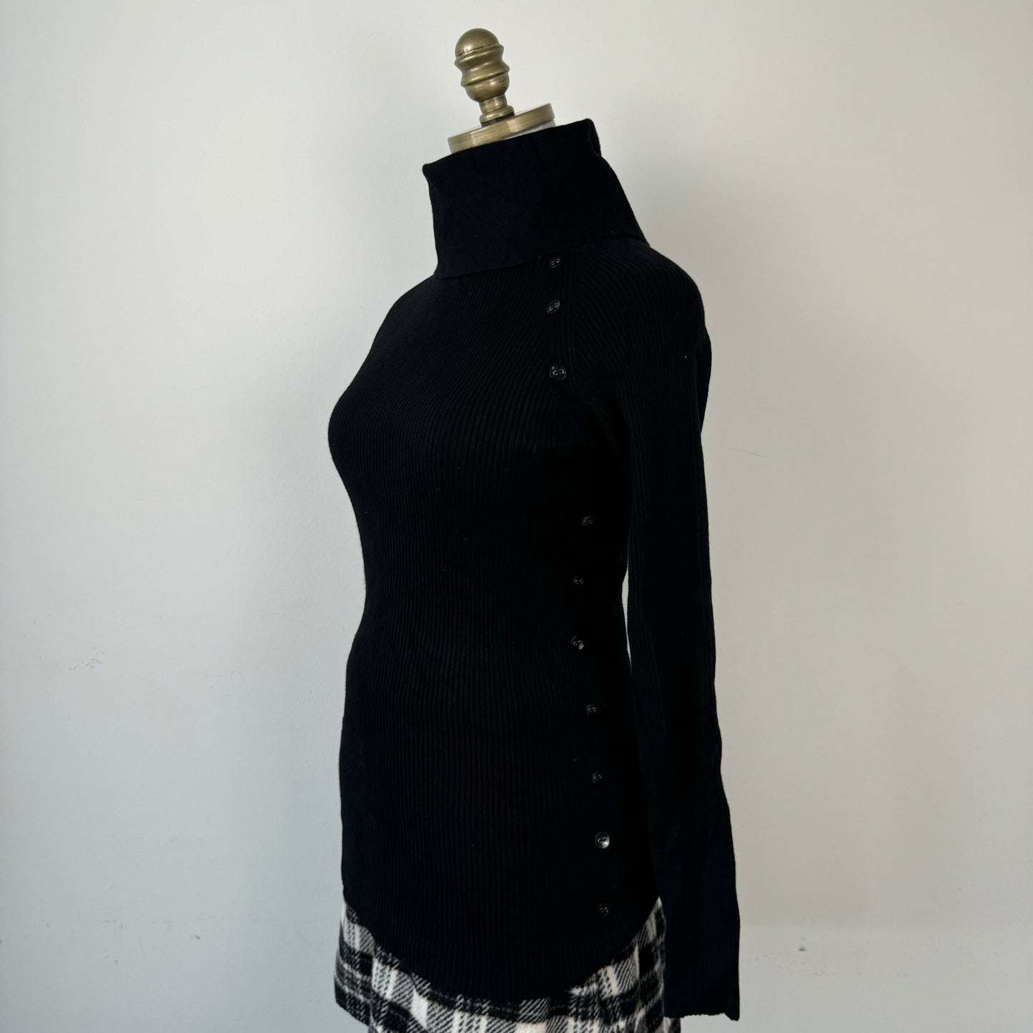 Black Fitted Turtleneck Sweater