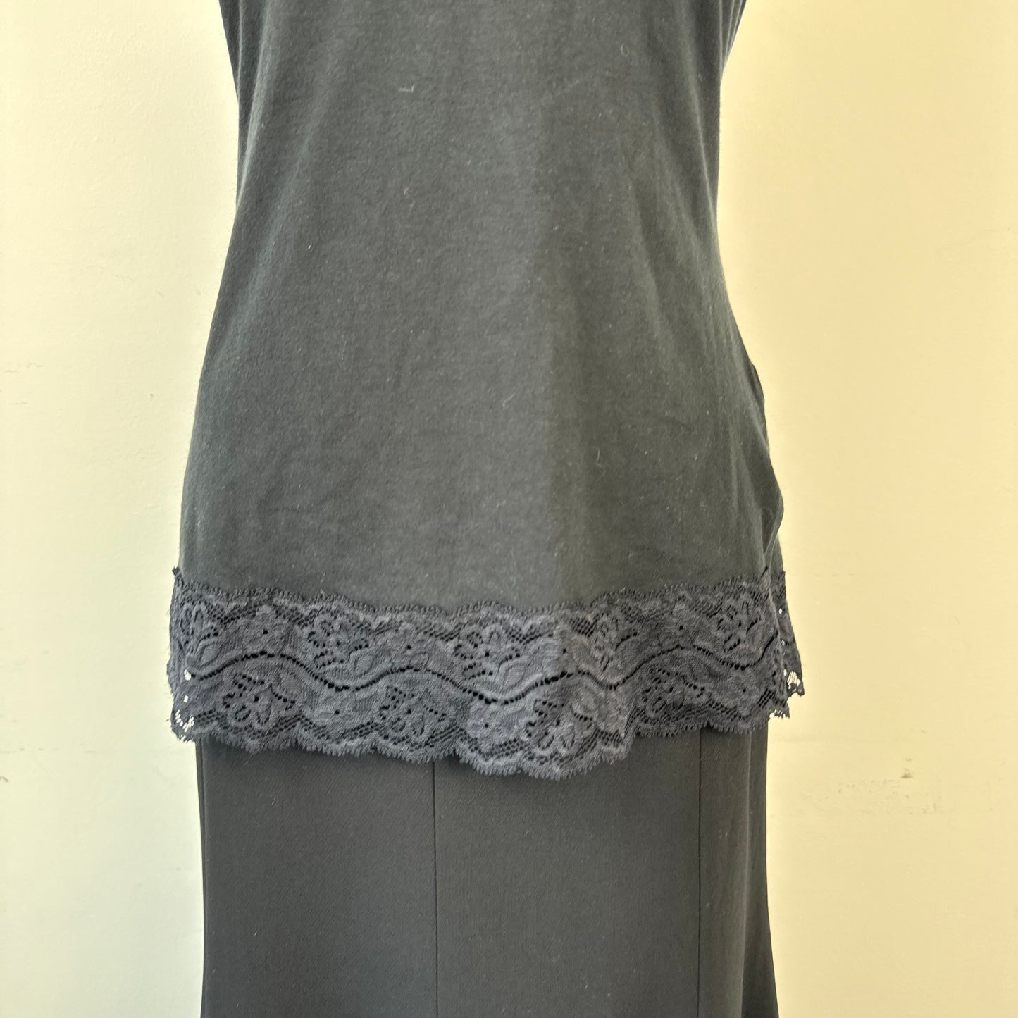Black Lace Trim Cami Top
