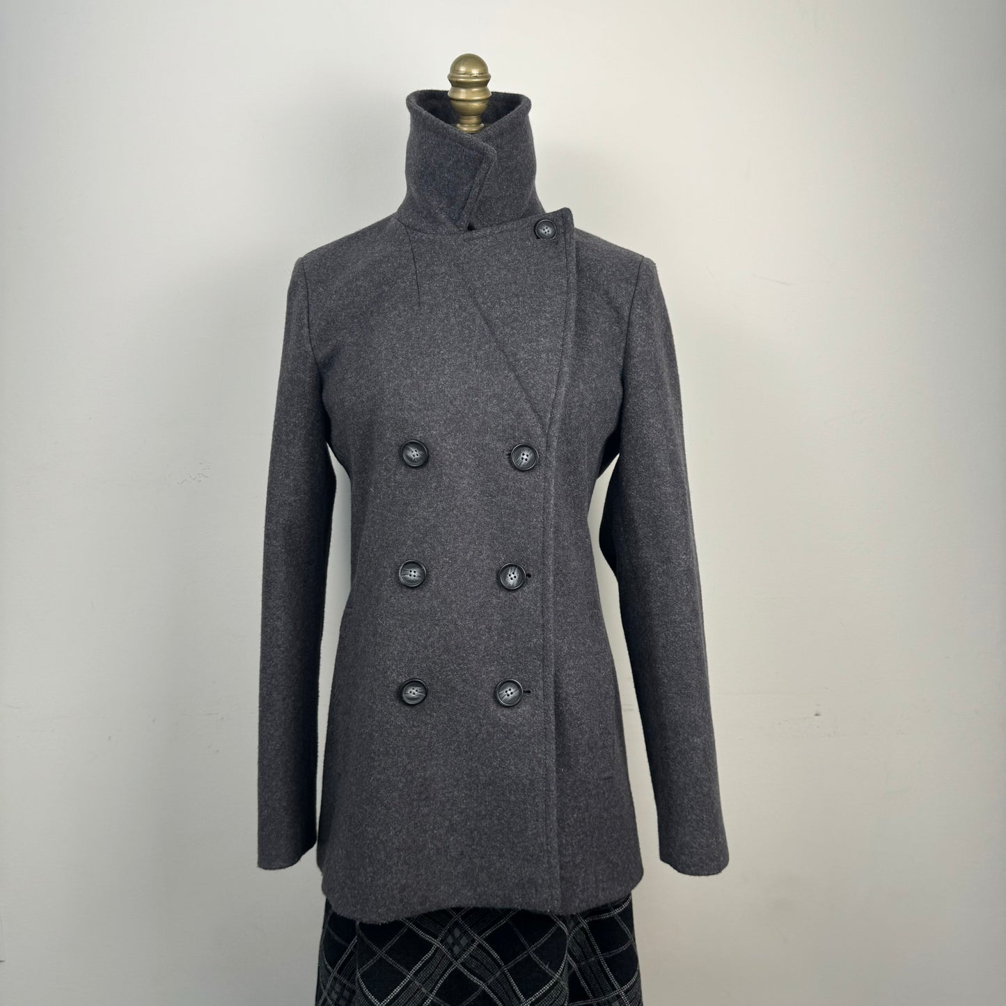 Grey Wool Blend Coat