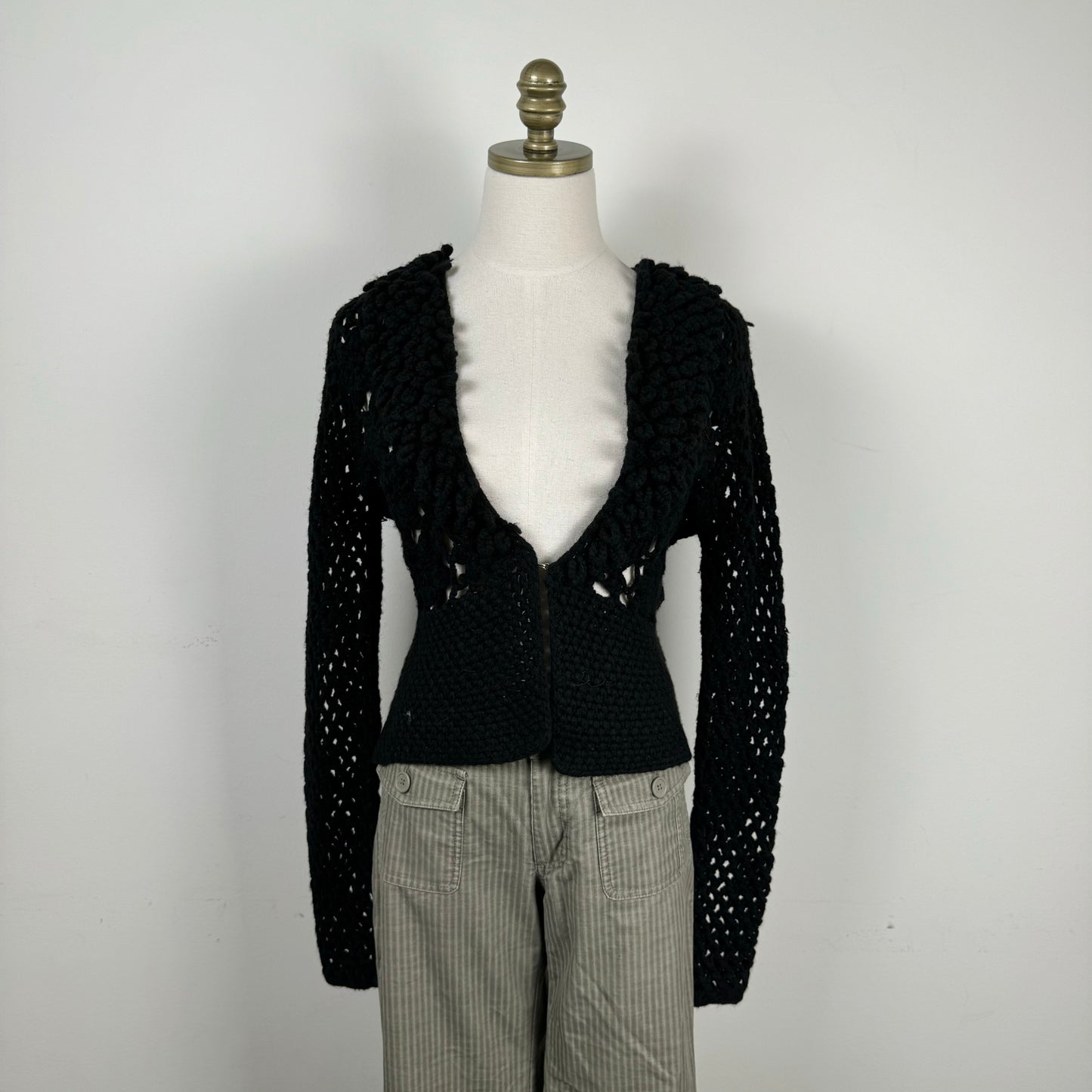 Nine West Open Front Ruffled Cardigan