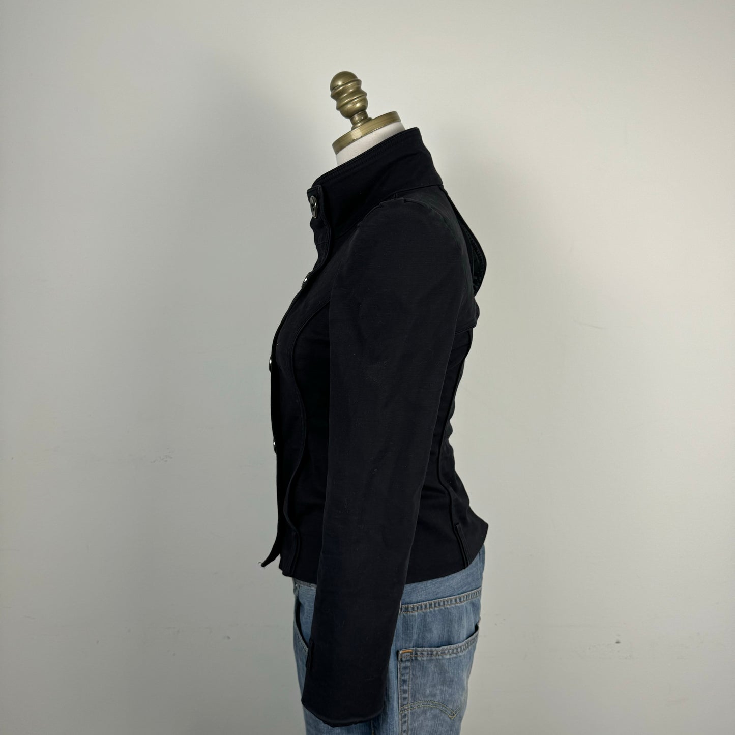 Black Fitted Button Up Jacket