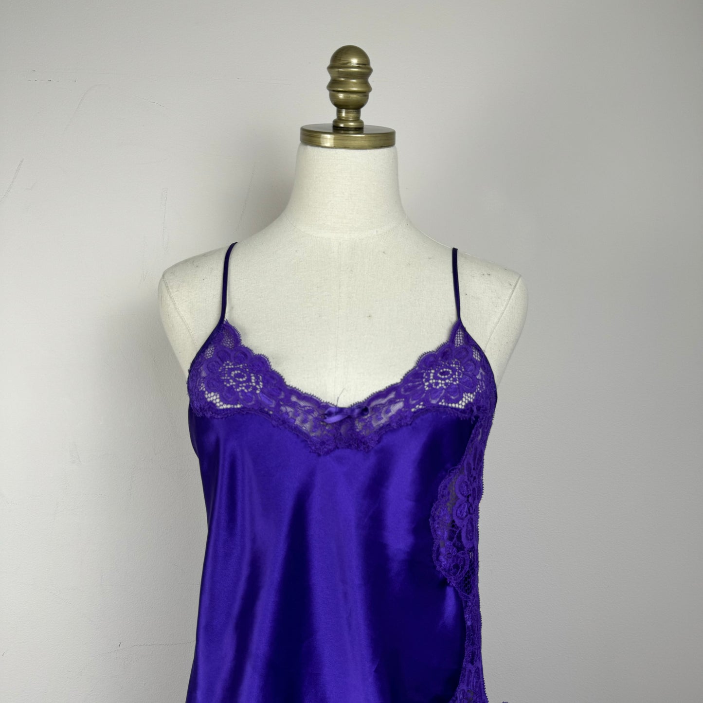 Vintage Purple Lace Trim Slip Dress