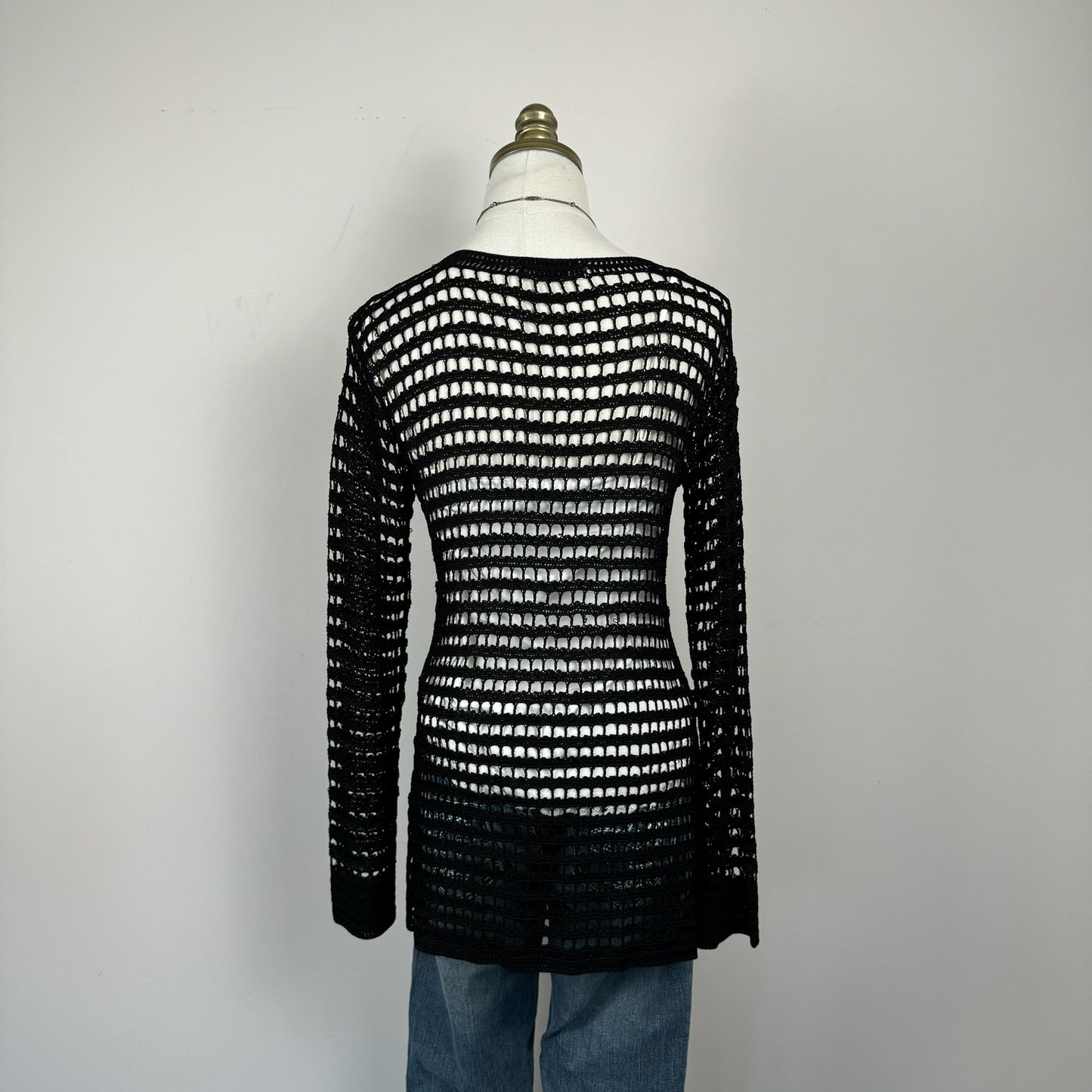 Vintage Open Mesh Knit Cardigan