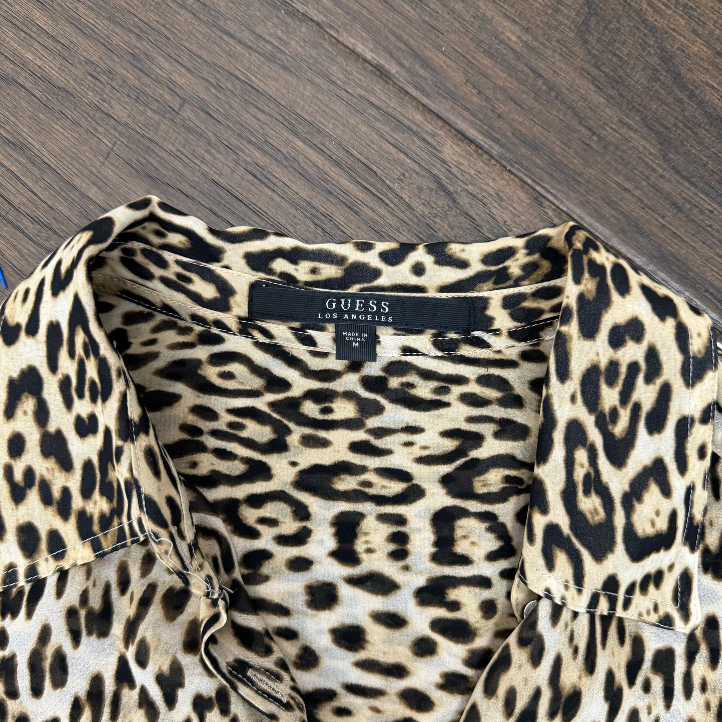 Guess Leopard Print Button Up Shirt