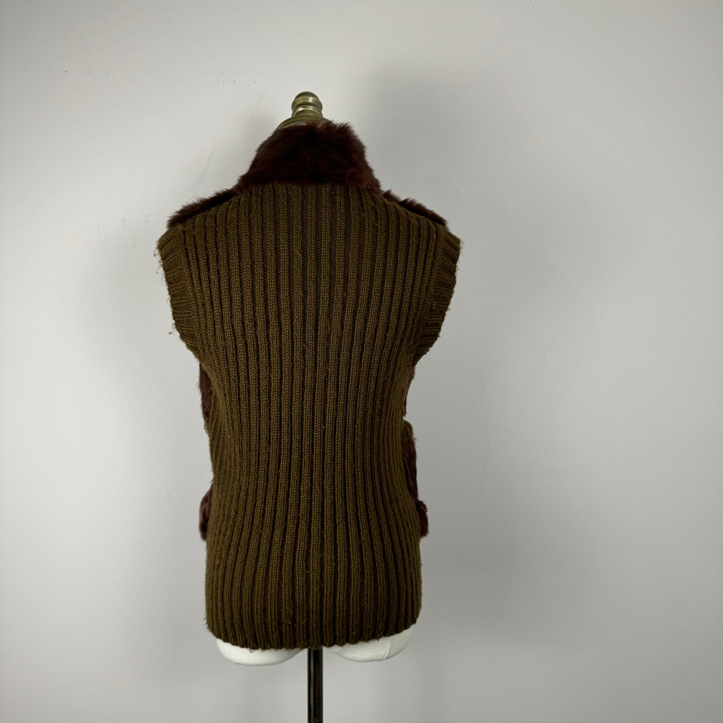 Vintage Fur Suede Knit Vest