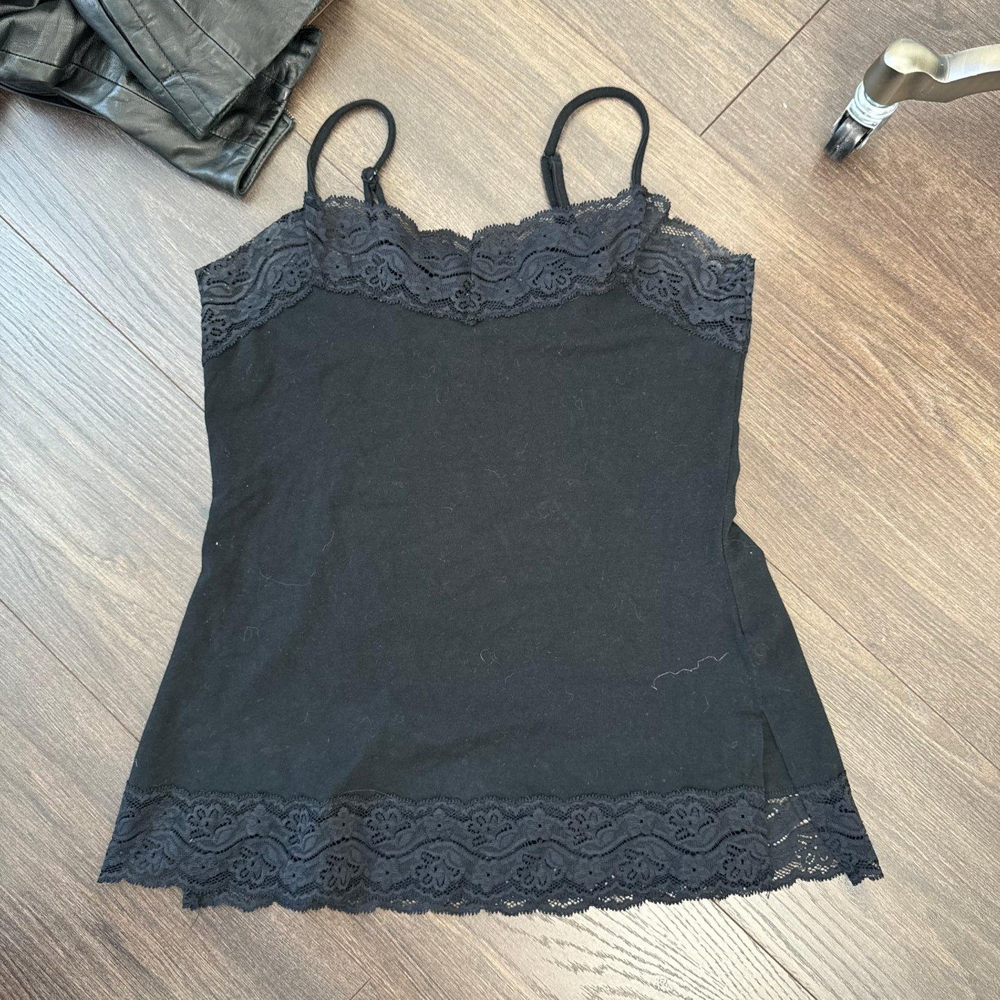 Black Lace Trim Cami Top