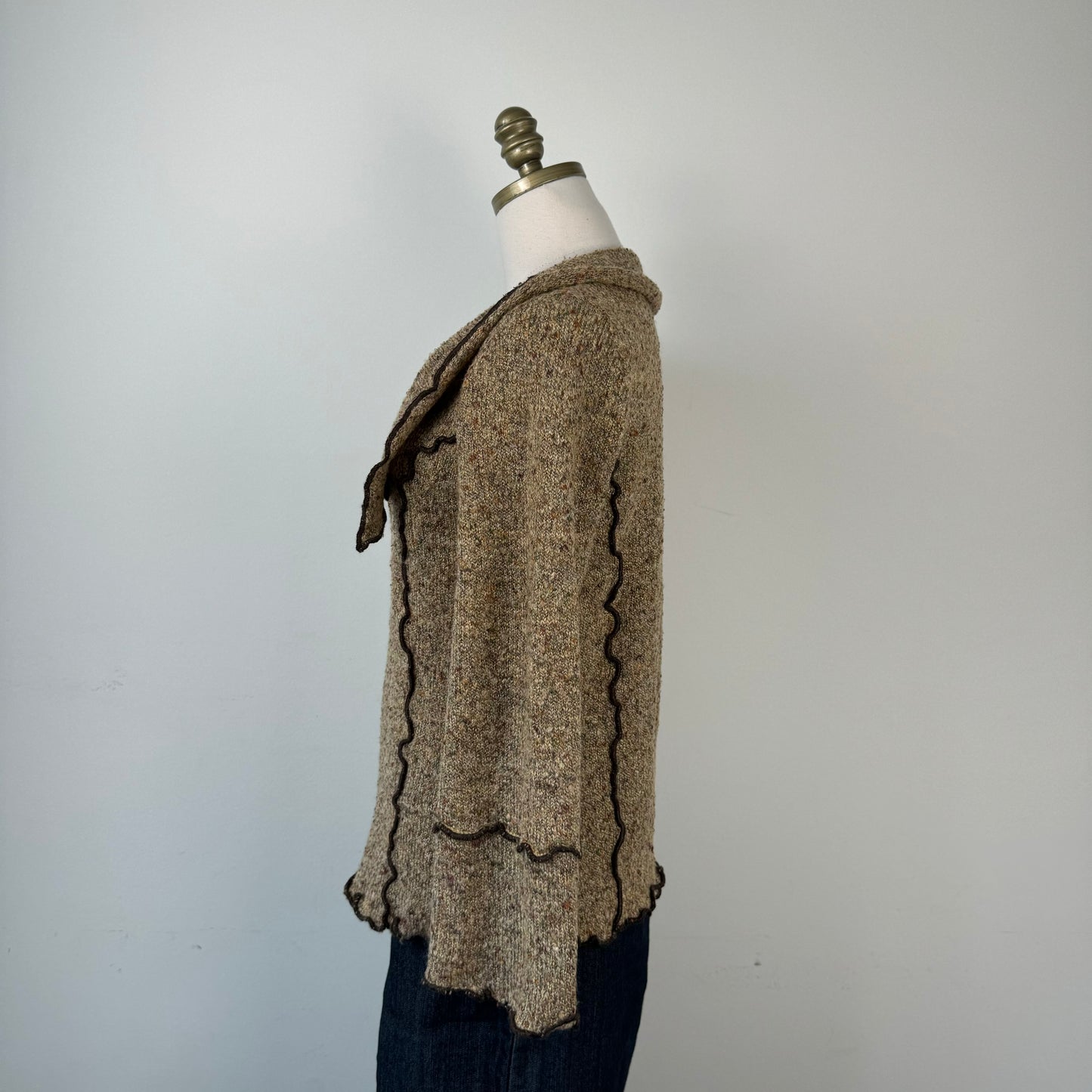 Boho Open Front Cardigan with Bell Sleeves