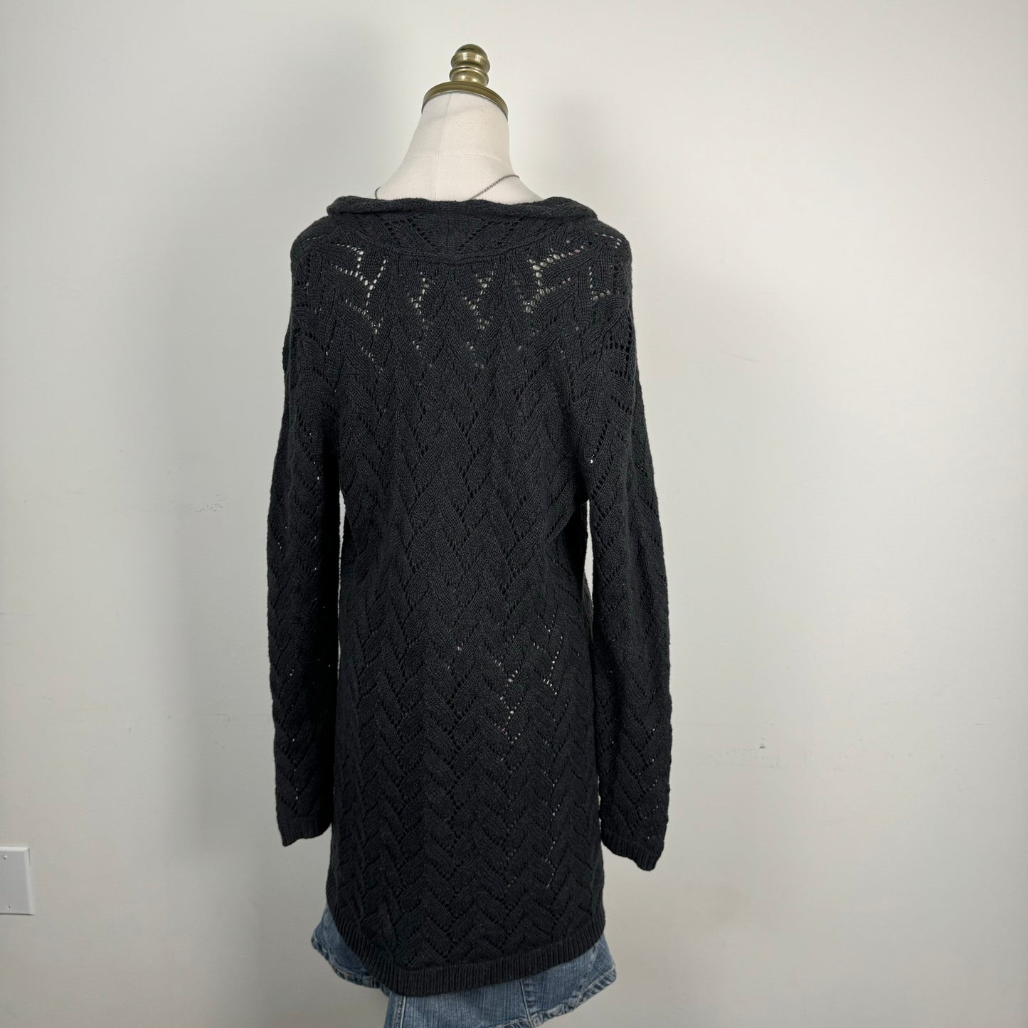 Open Front Tie Up Maxi Cardigan