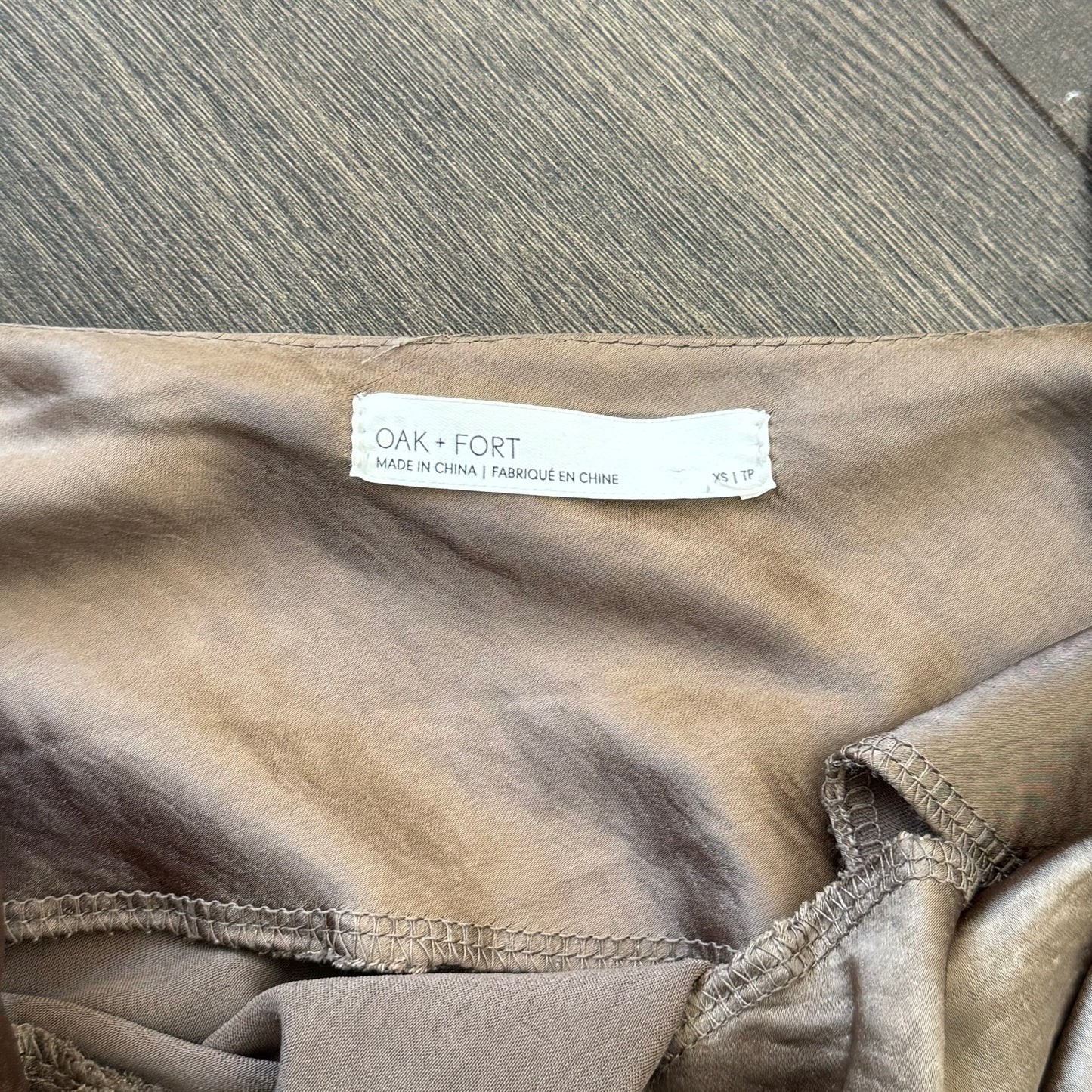 Brown Satin Midi Dress