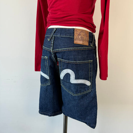 Evisu Dark Wash Denim Jorts