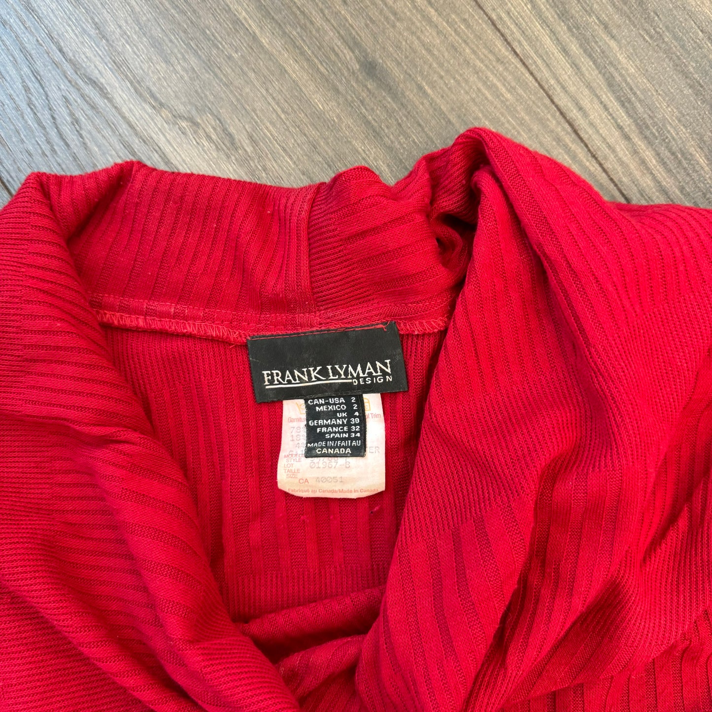 Red Off Shoulder Buckled Sweater