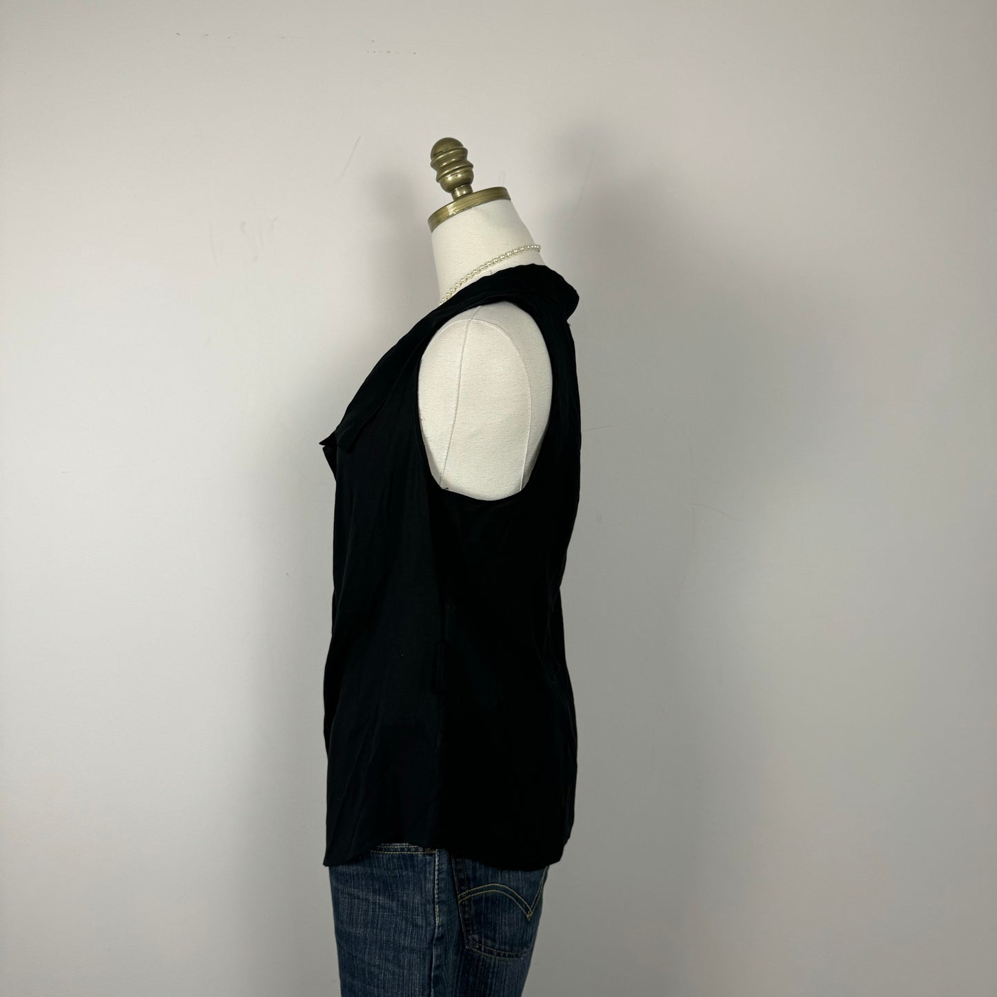 Diesel Black Button Up Sleeveless Top