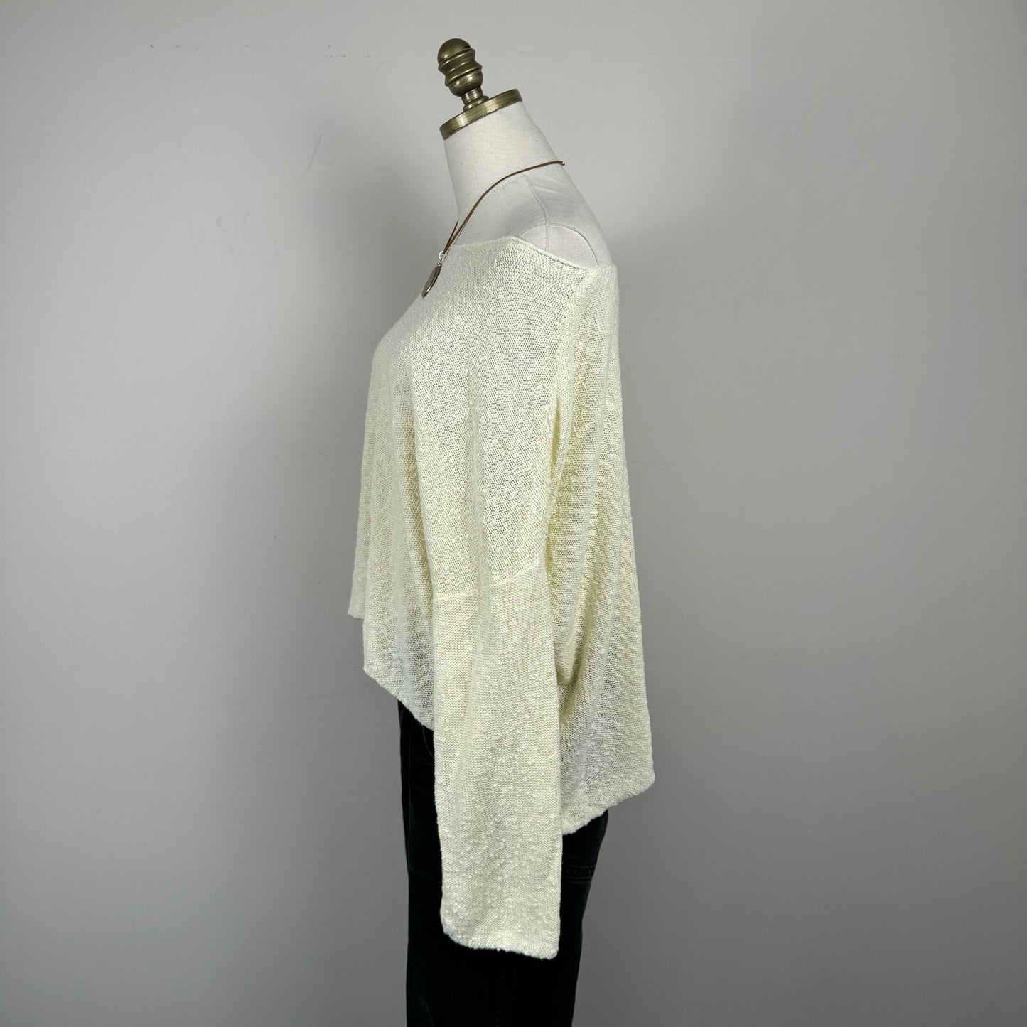 Off The Shoulder Cream Knit Sweater