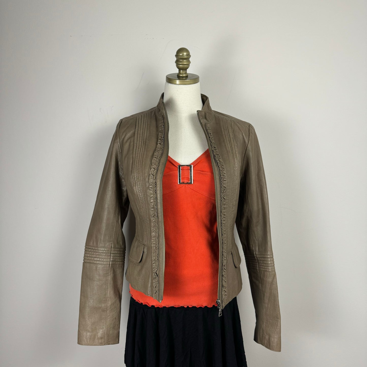 Danier Mocha Brown Fitted Leather Jacket