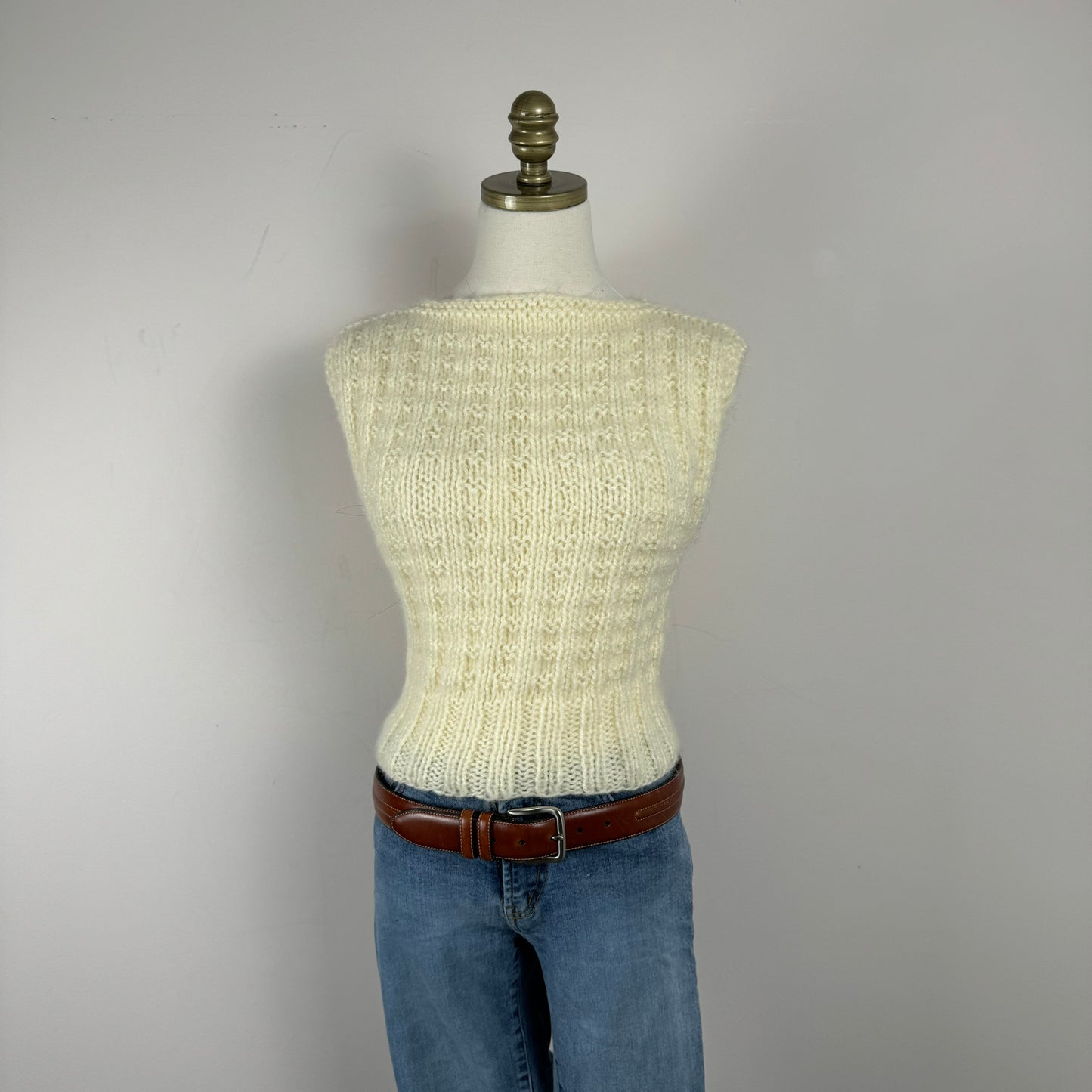 Handmade Cream Knit Vest