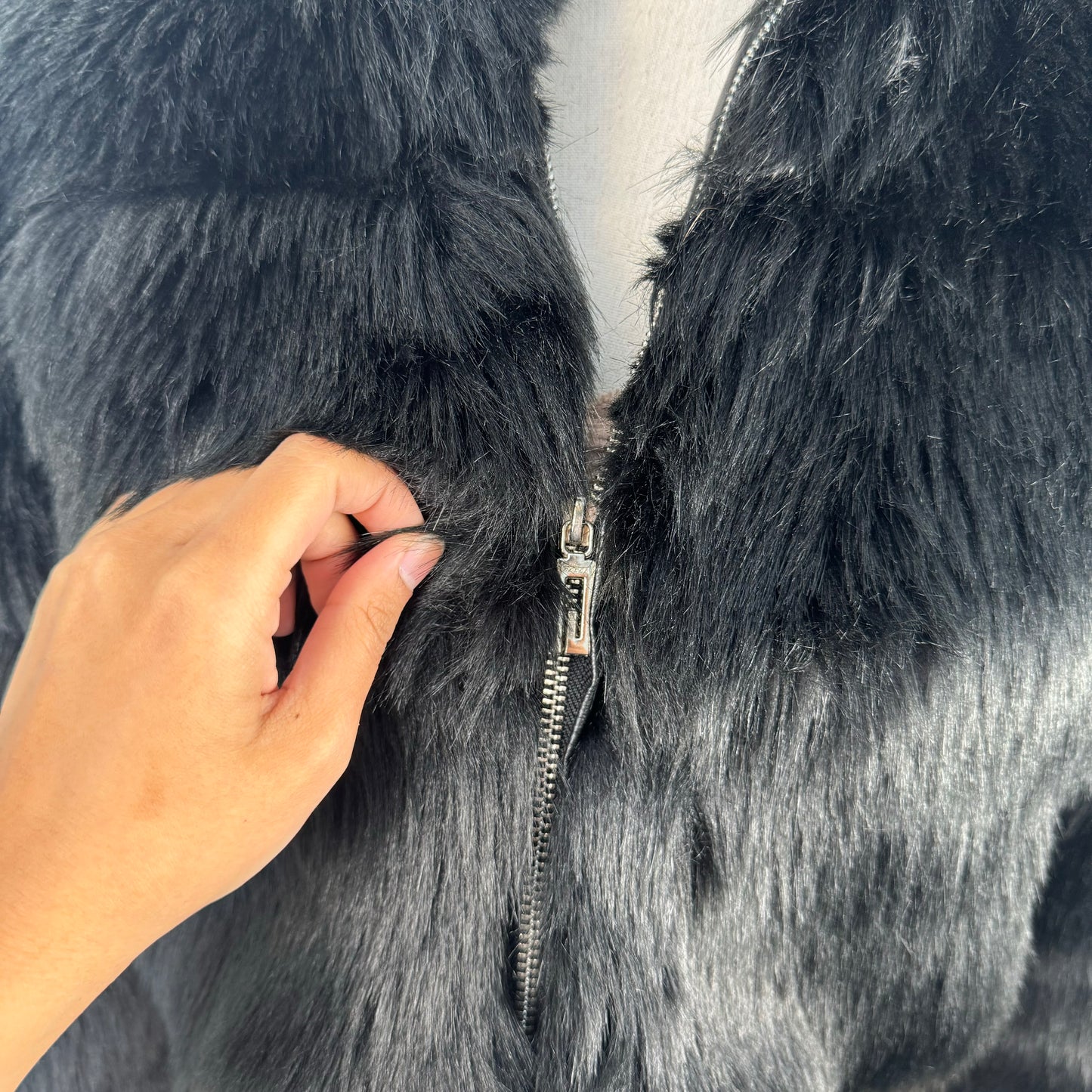 Black Faux Fur Cropped Jacket