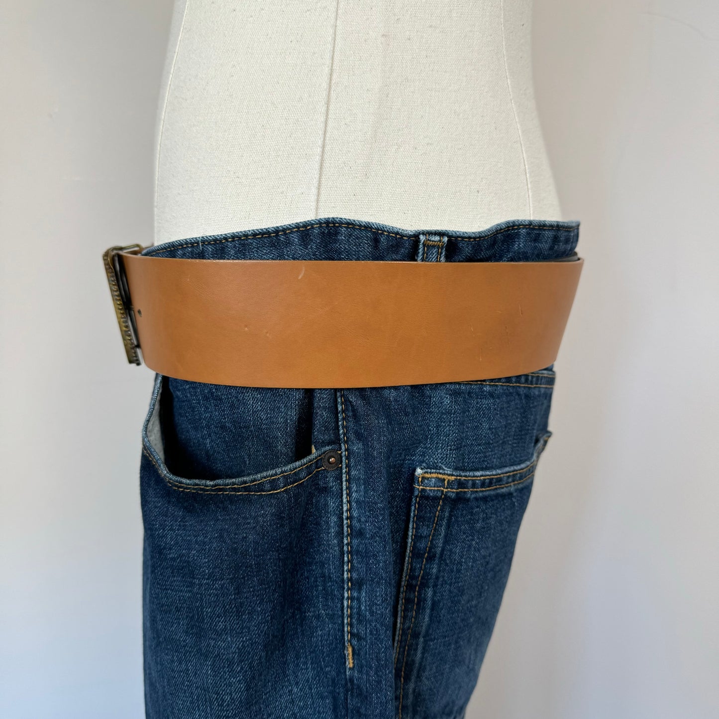 Tan Chunky Statement Belt