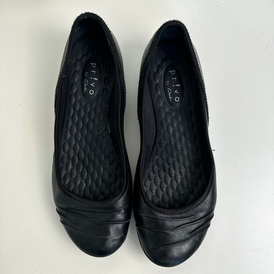 Black Leather Ballet Flats