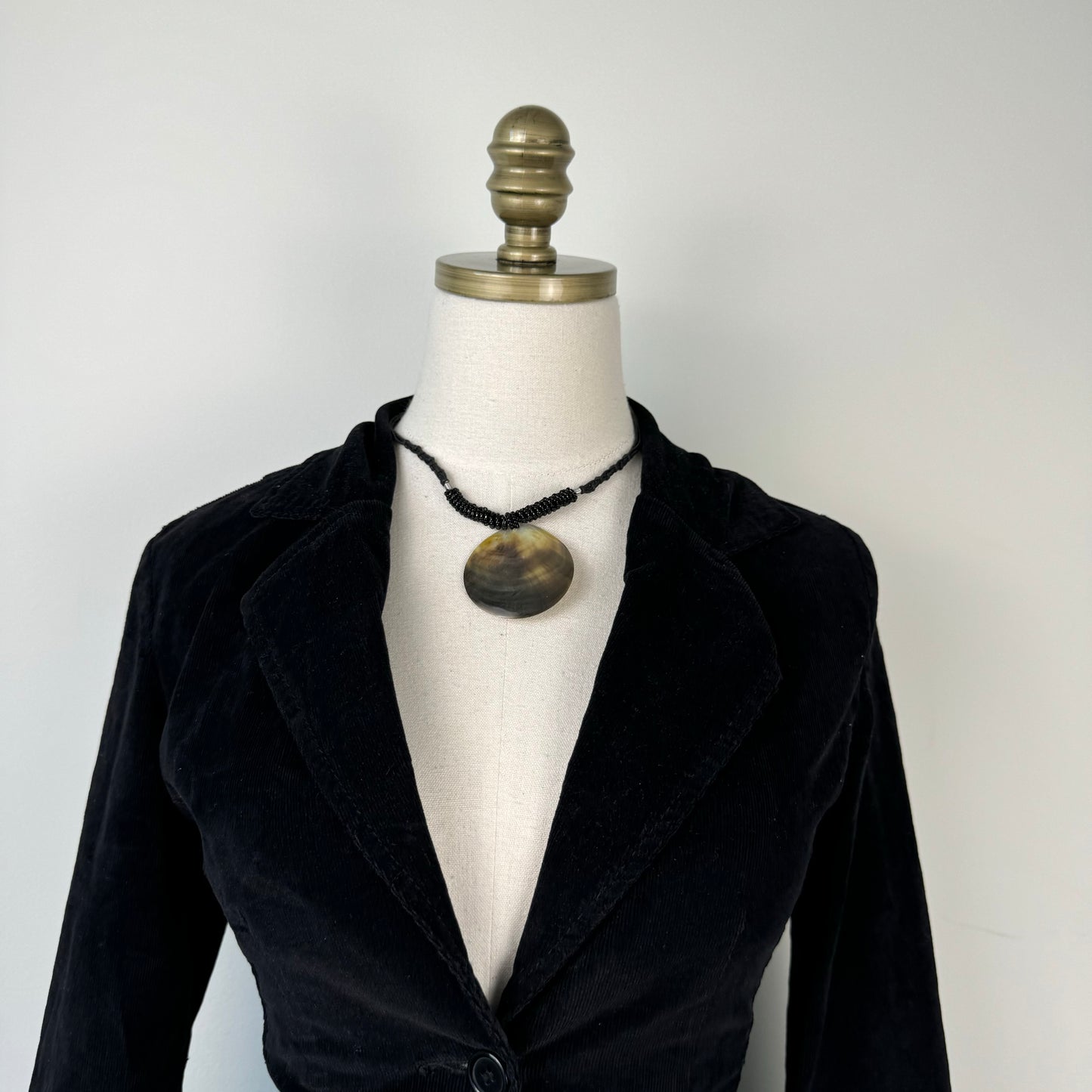 Black Corduroy Fitted Blazer Jacket