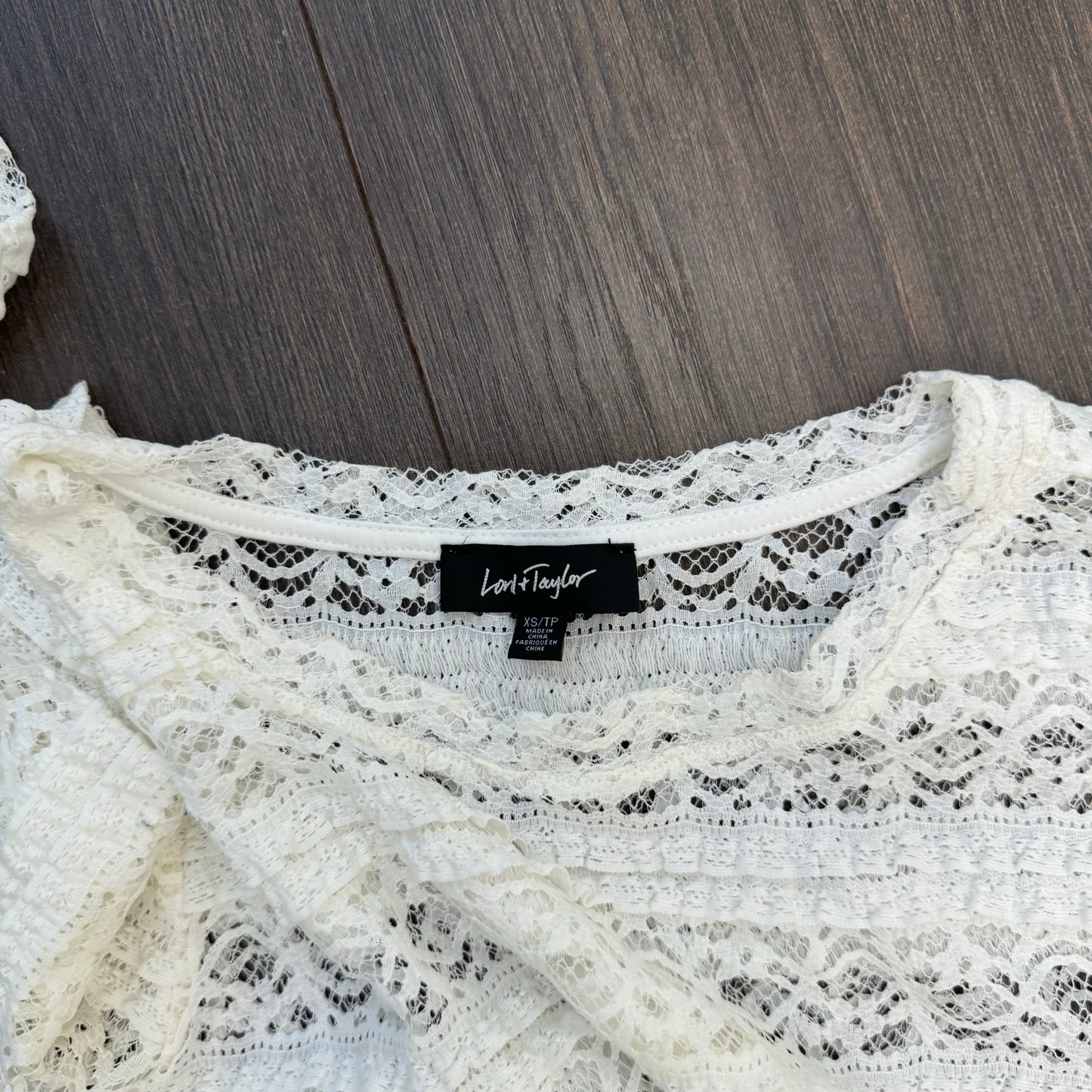 White Lace Long Sleeve Top