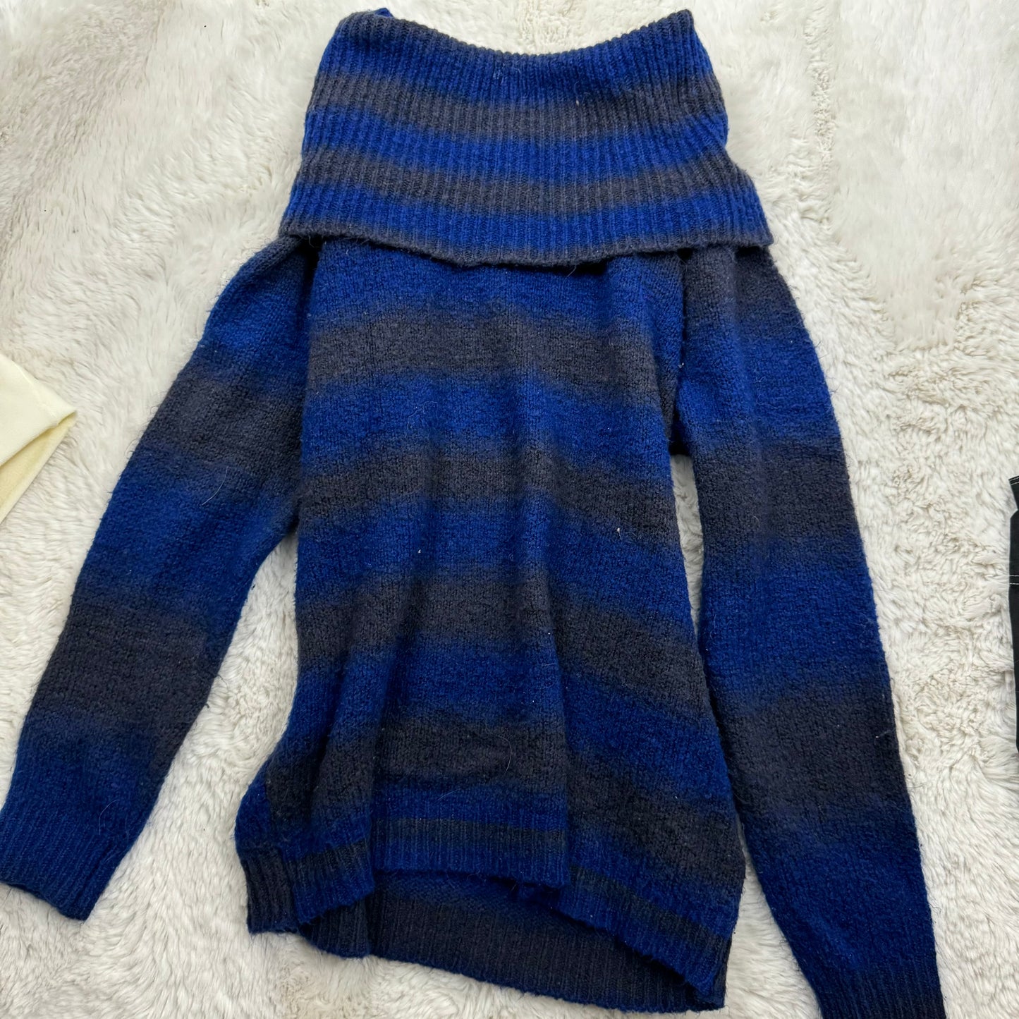 Vintage Gradient Off The Shoulder Soft Knit Sweater