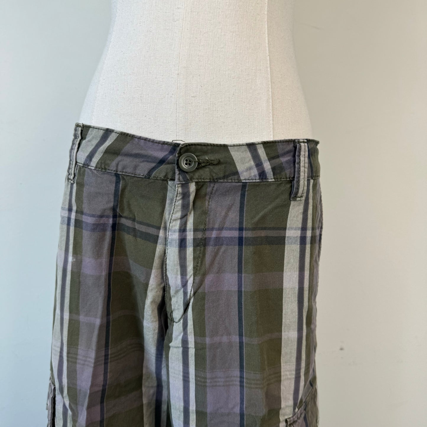 Brown/Olive Plaid Bermuda Shorts