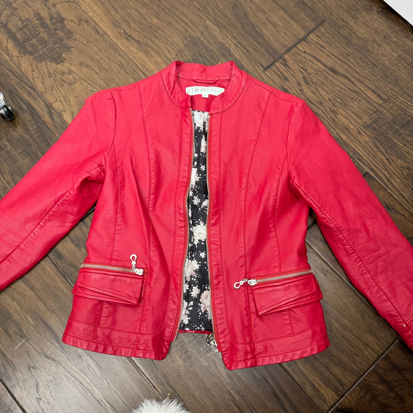 Vintage Red Moto Leather Jacket