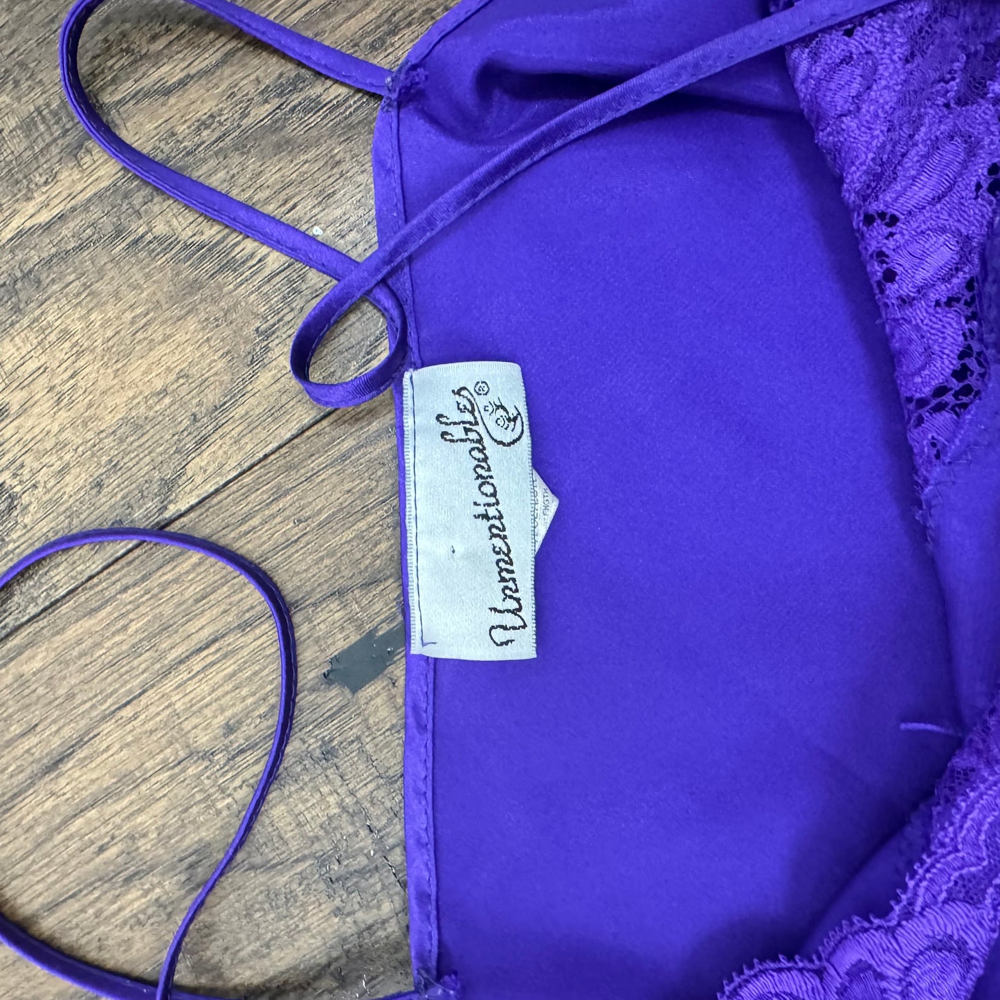 Vintage Purple Lace Trim Slip Dress