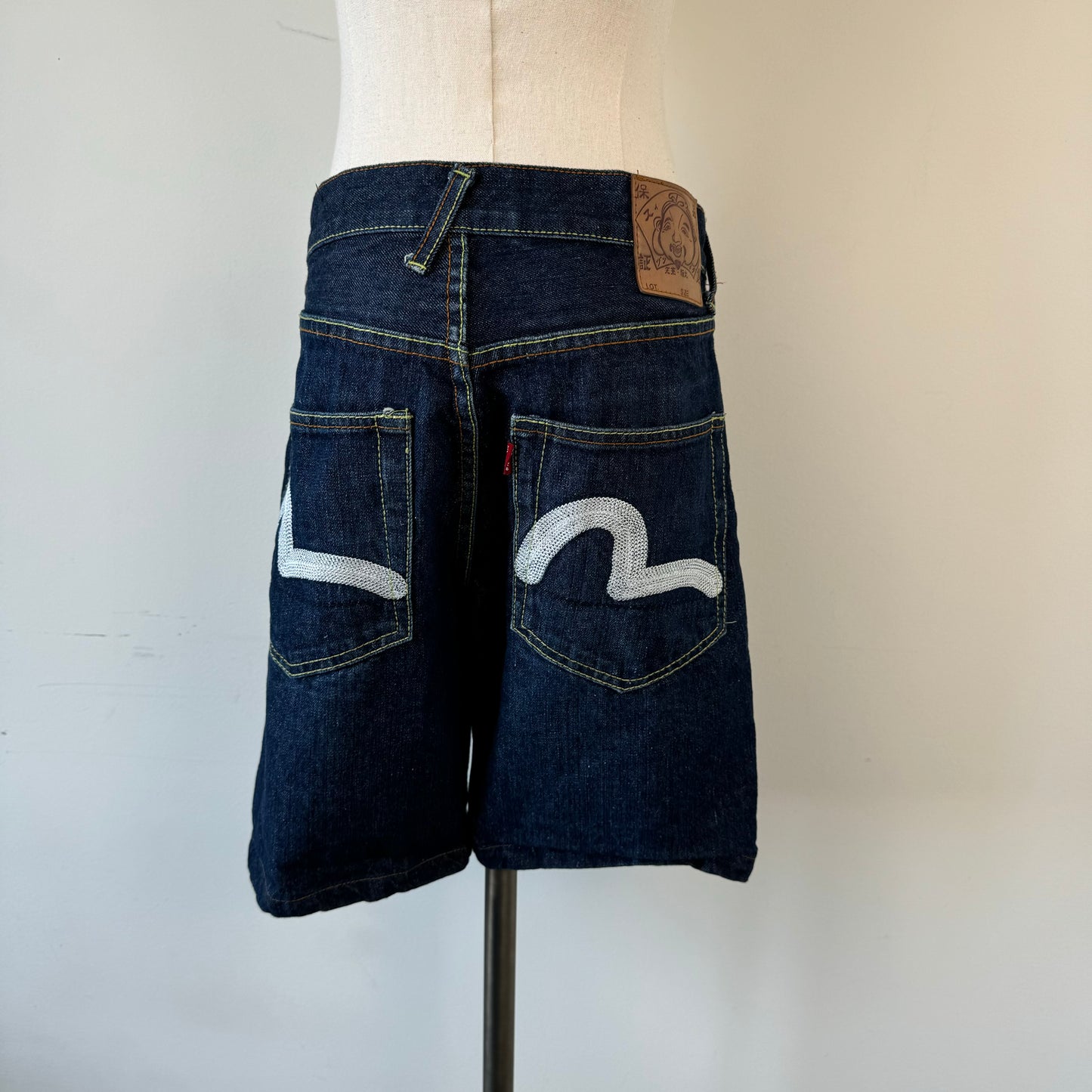 Evisu Dark Wash Denim Jorts