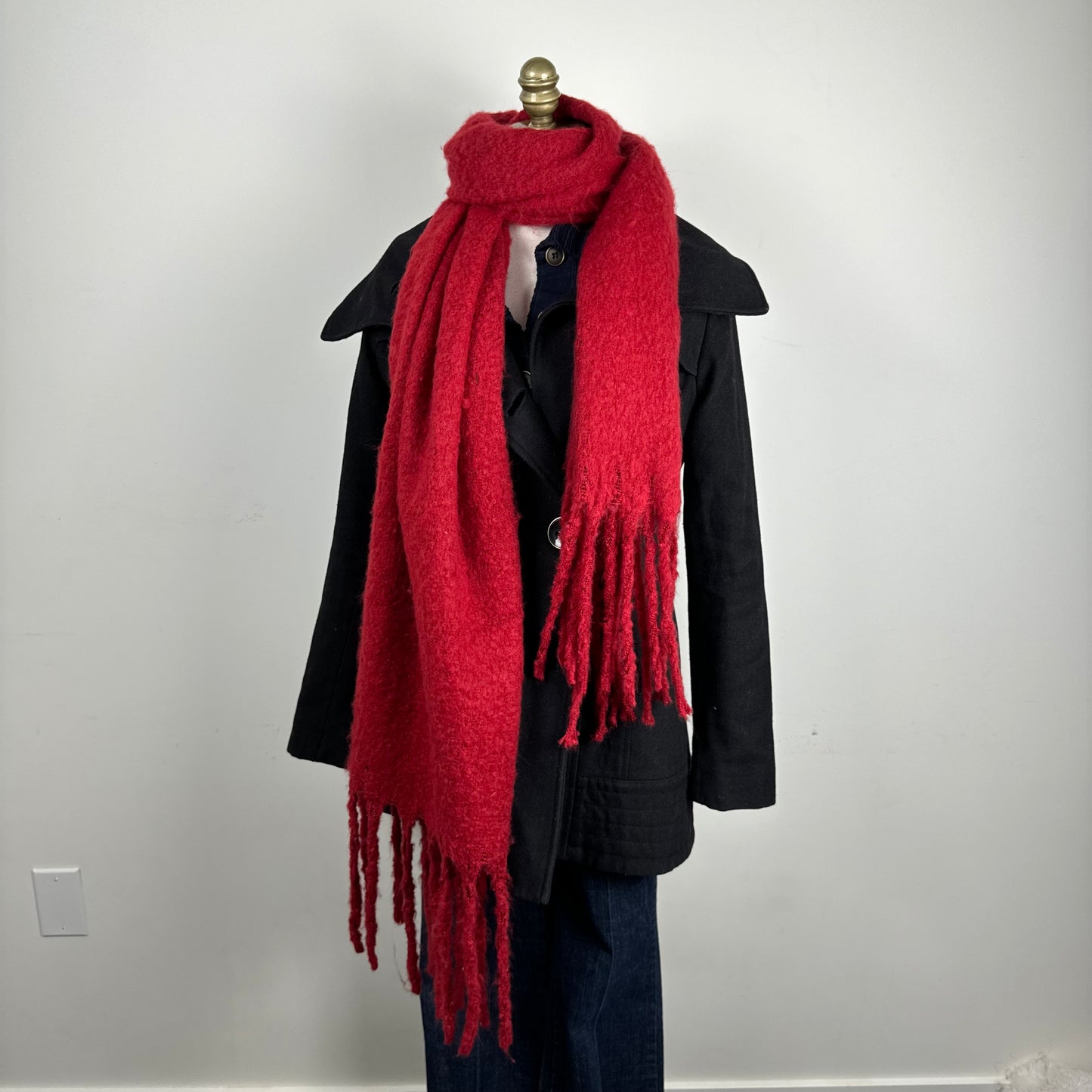 Chunky Red Knit Scarf