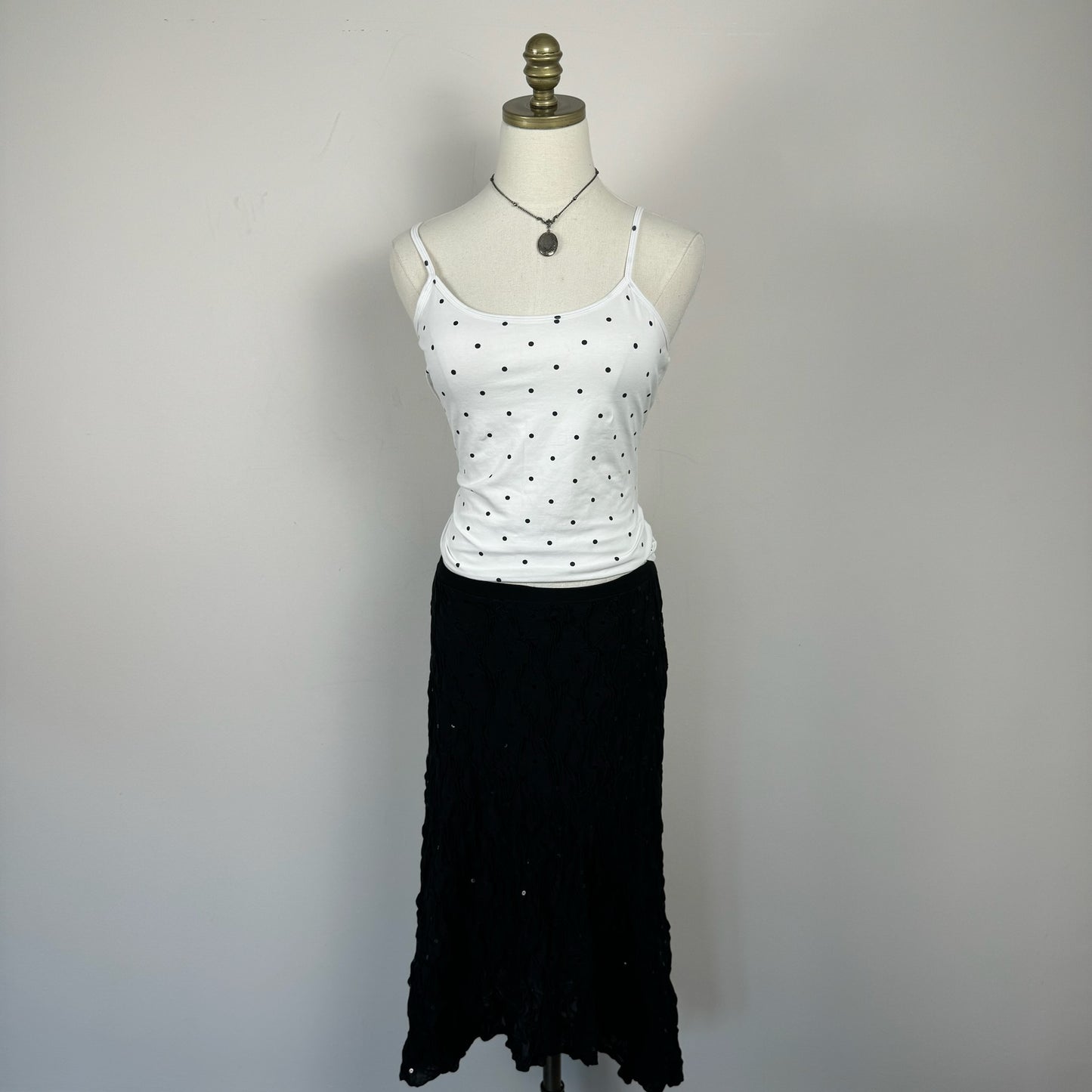 Vintage Black Midi Asymmetric Skirt