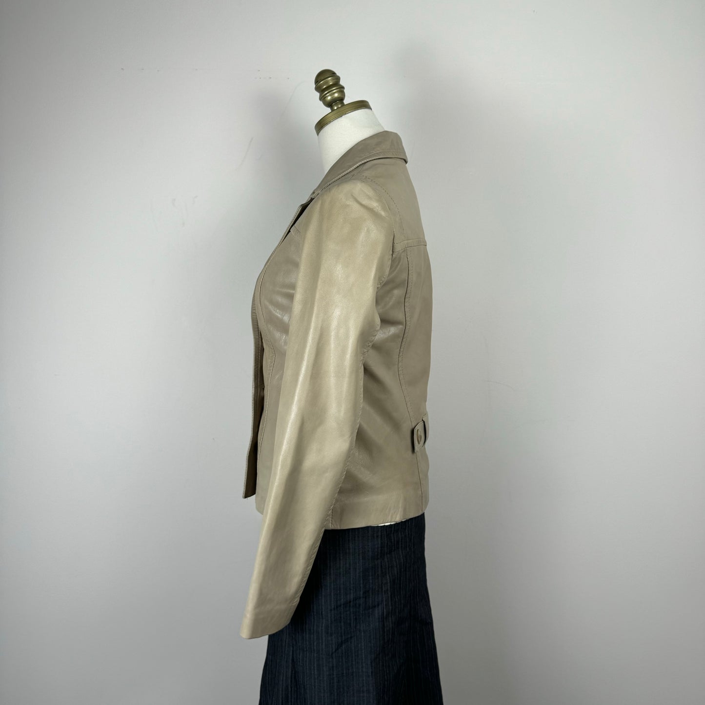 Danier Beige Leather Blazer Jacket