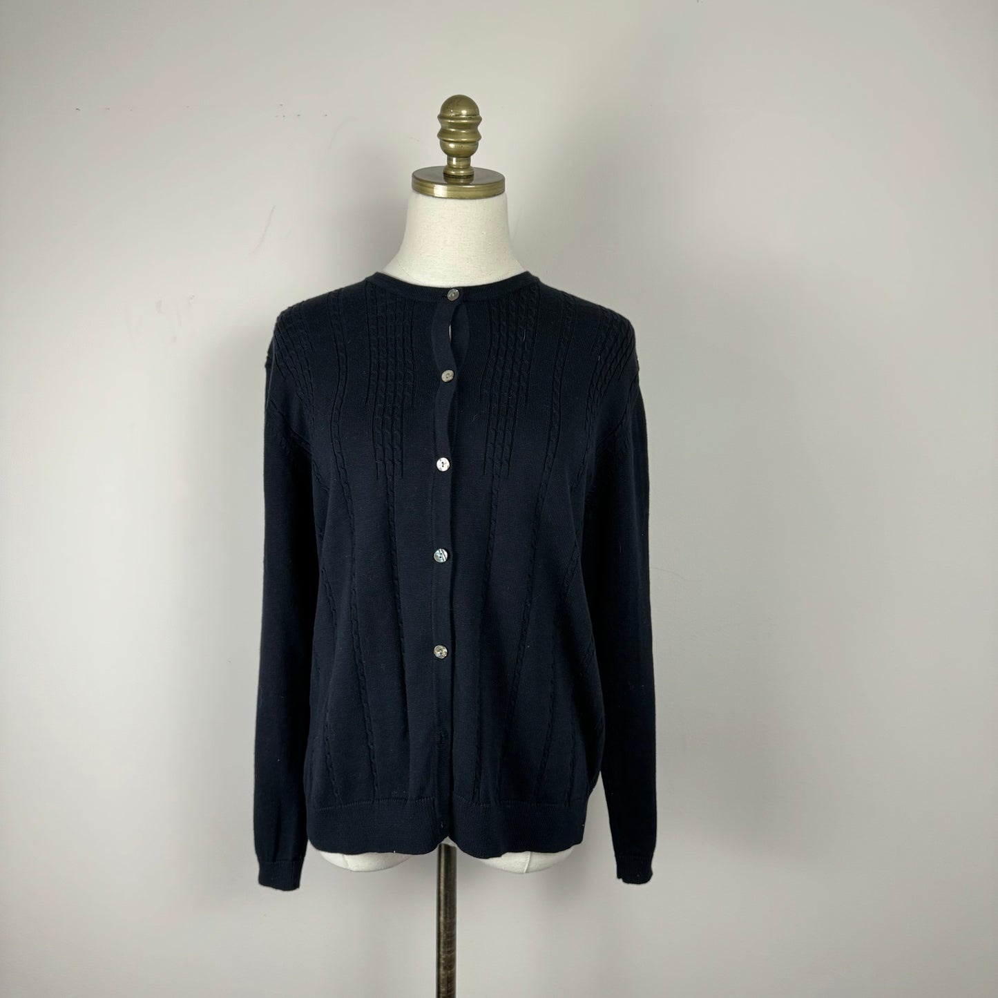 Vintage Black Button Up Knit Cardigan