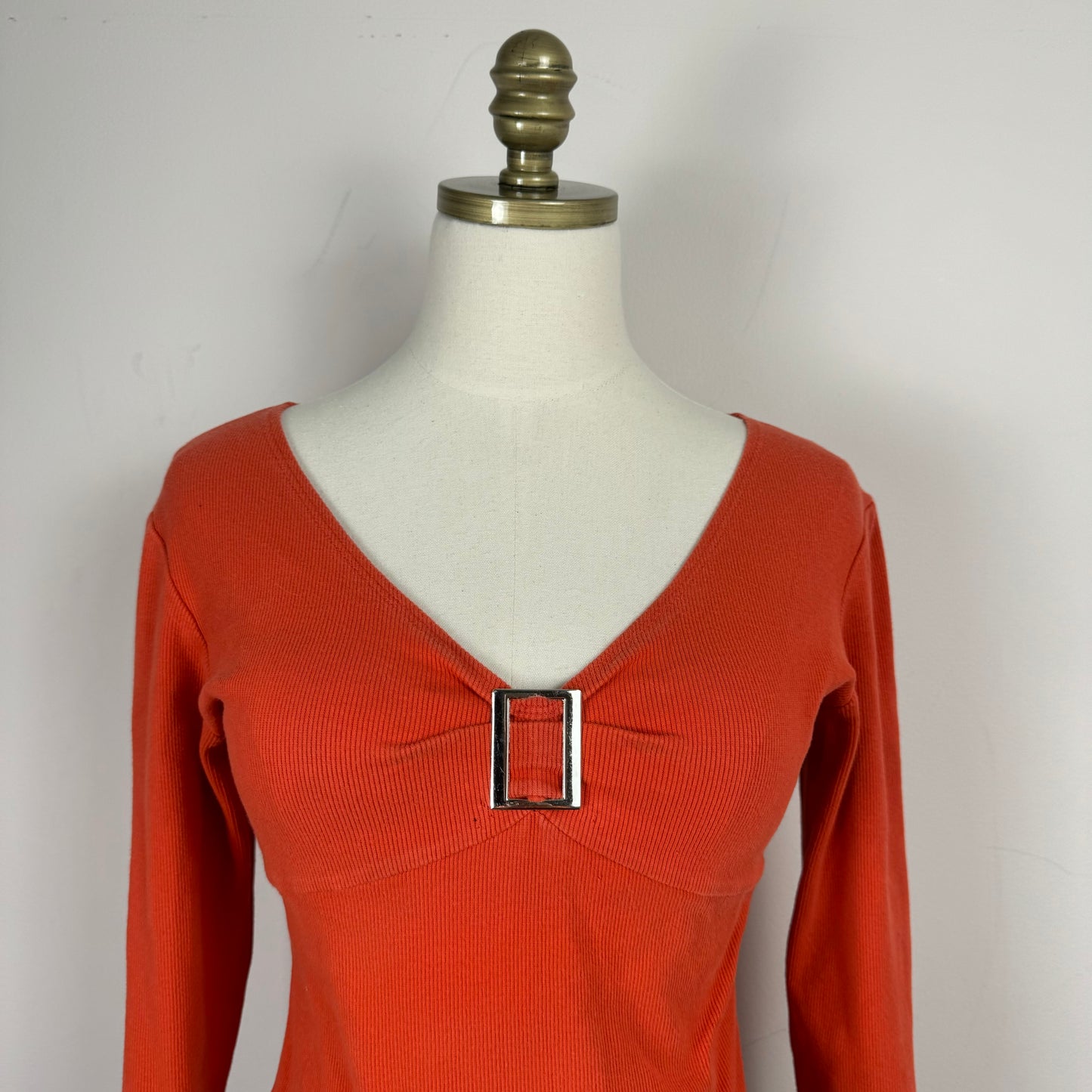 Vintage Red Buckled Top