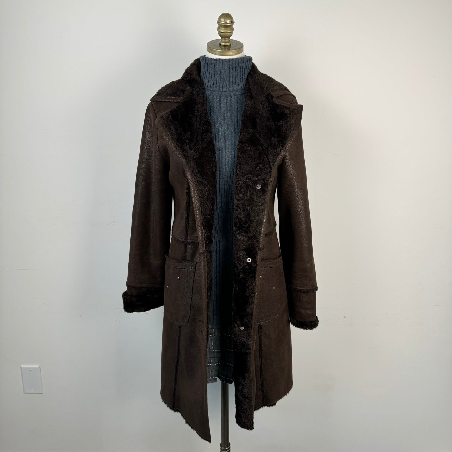 Brown Fur Trim Coat