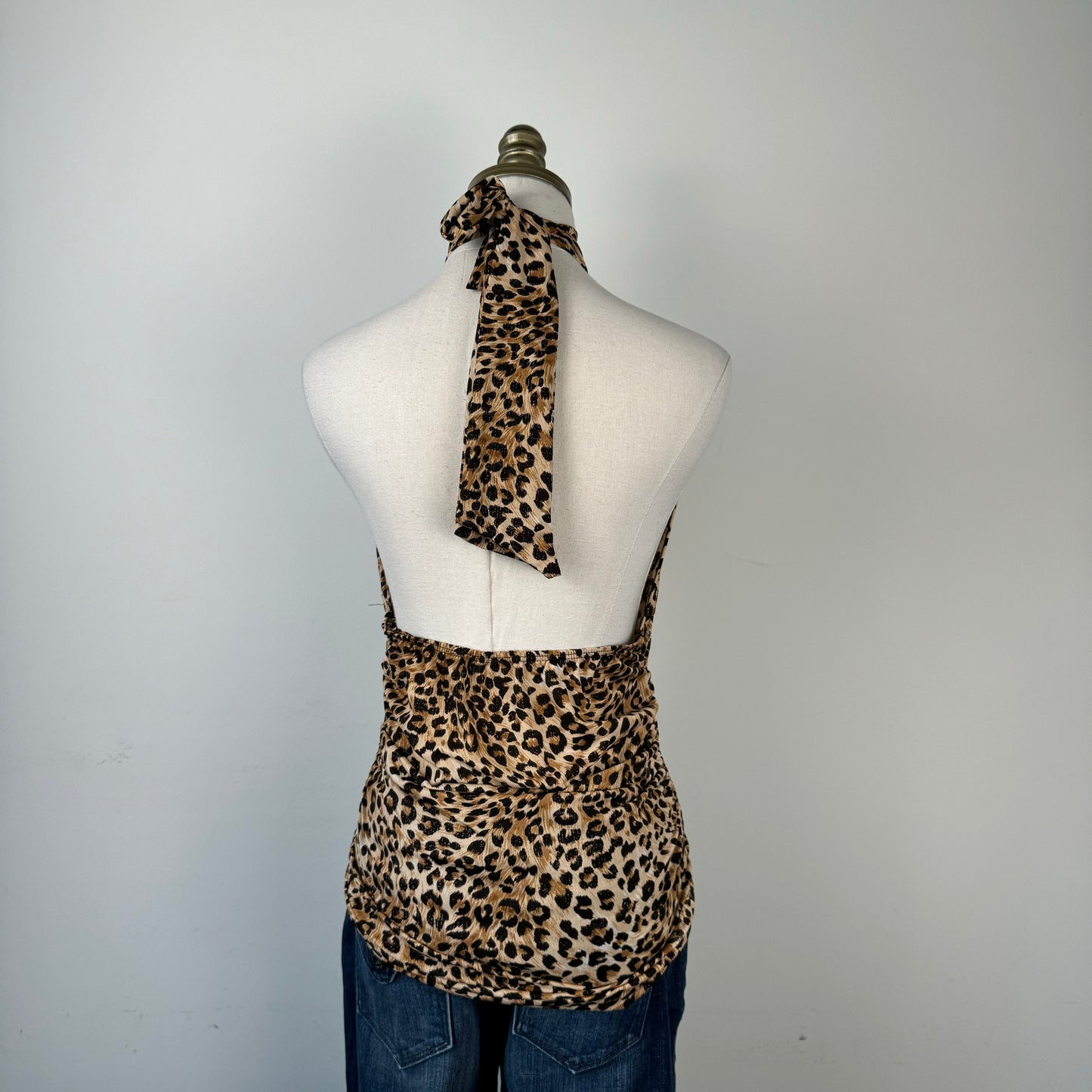 90s Leopard Print Halter Top