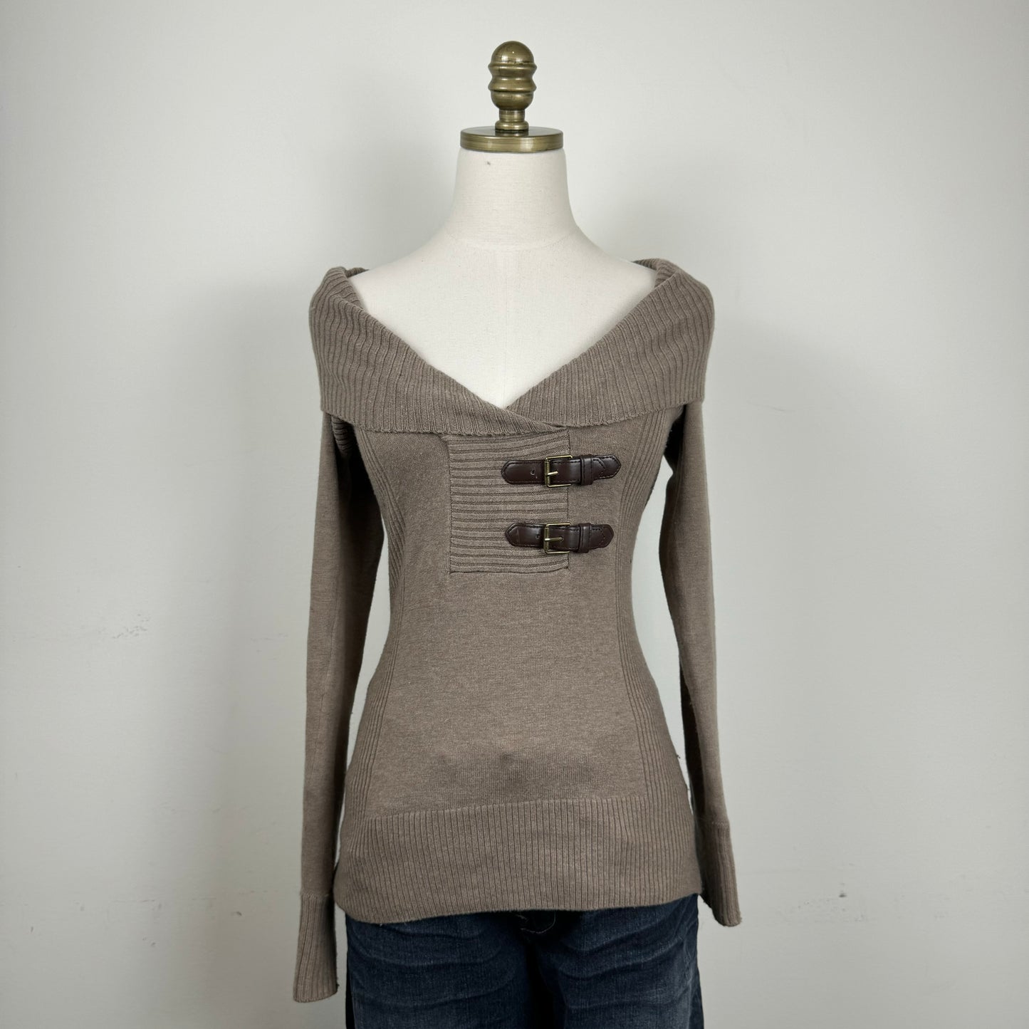 Le Chateau Buckled Knit Sweater