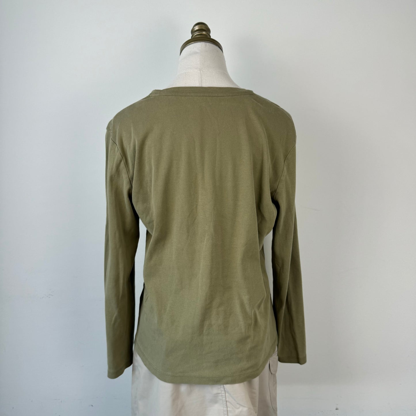 Sage Green Casual Long Sleeve Top
