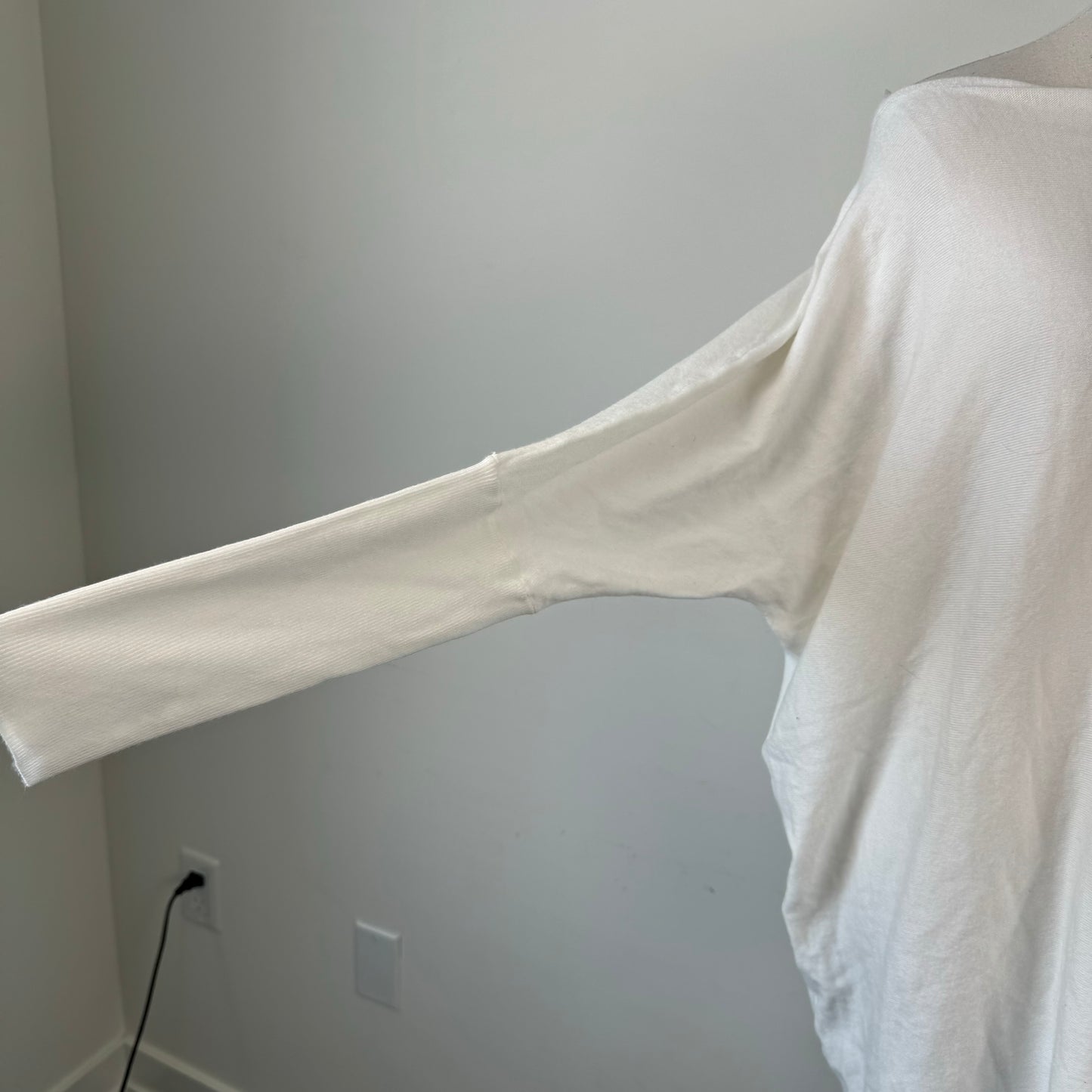 Oversized Off Shoulder White Knit Sweater