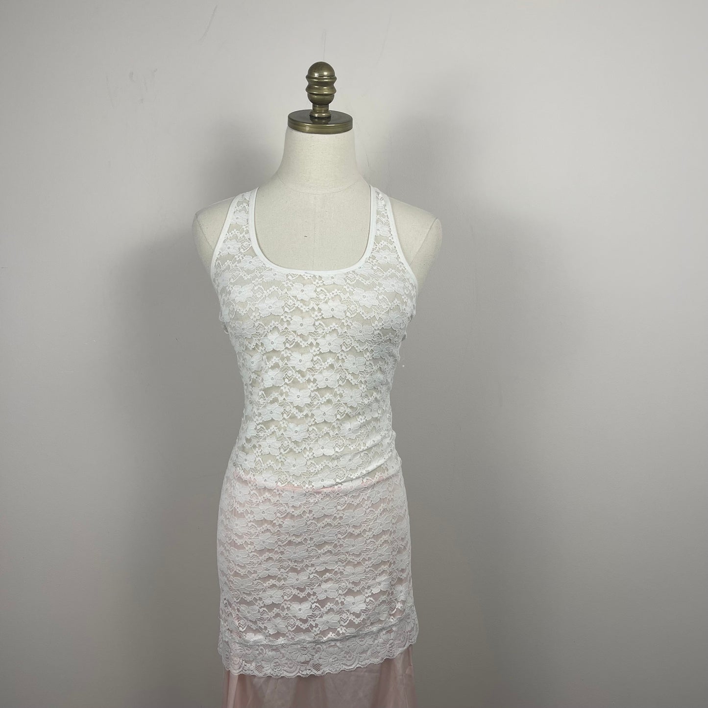 Vintage White Lace Mini Dress