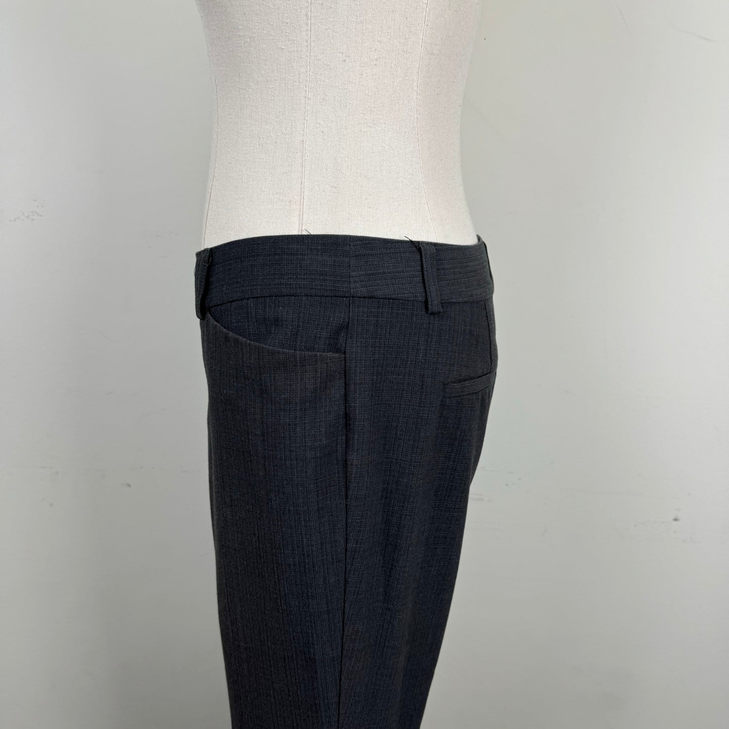 Grey Office Siren Low Rise Flared Trousers