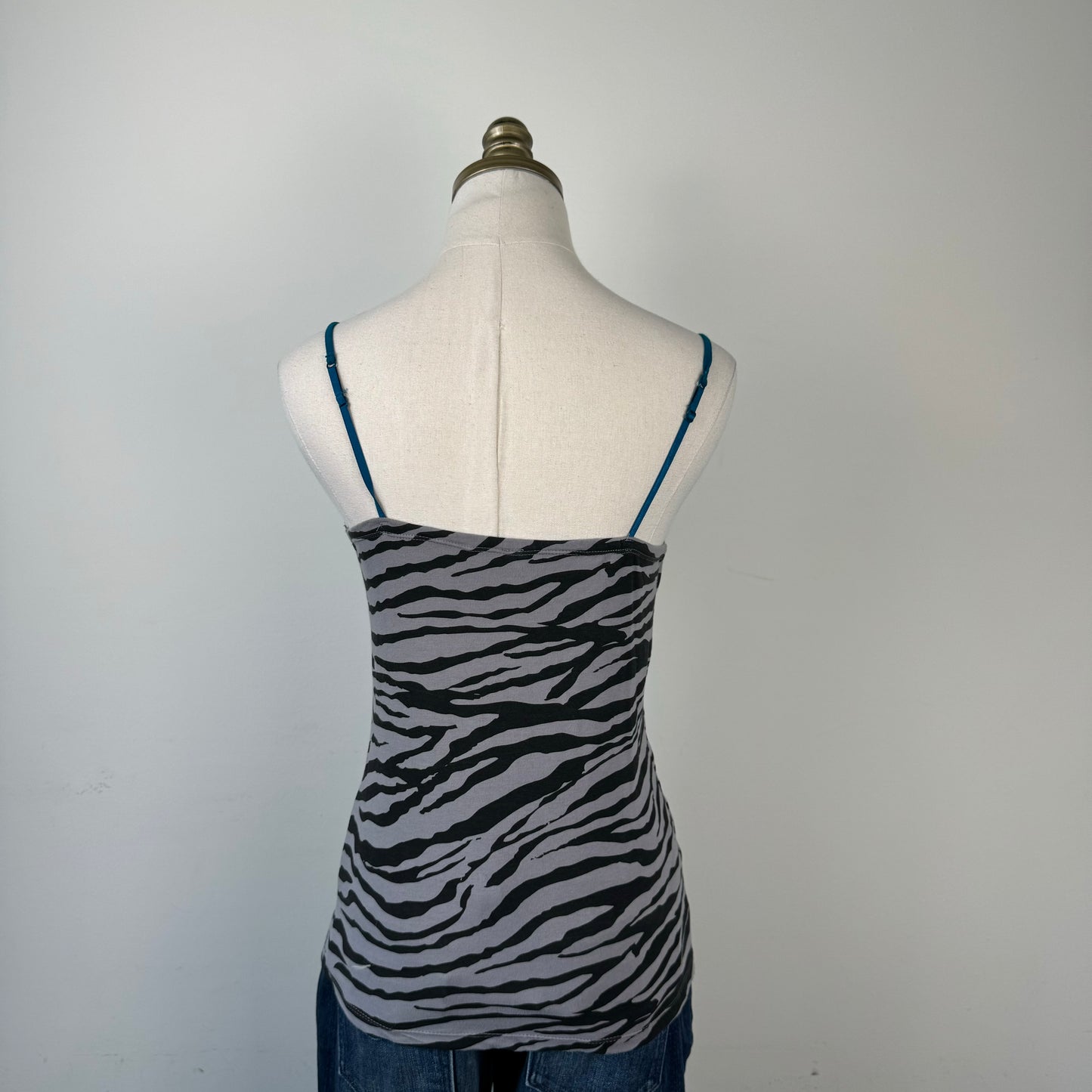 Zebra Print Lace Trim Cami Top