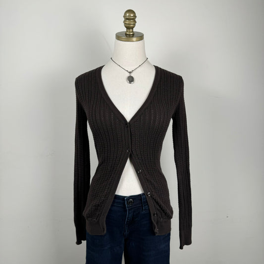 Esprit Brown Fitted Button Up Cardigan