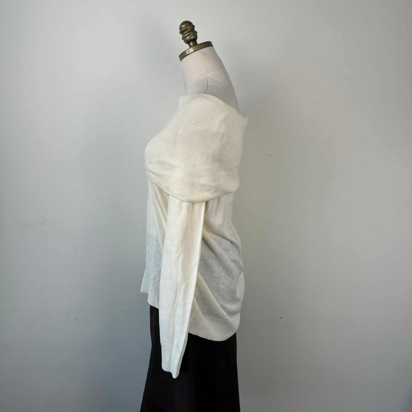 Cream Off The Shoulder Sweater