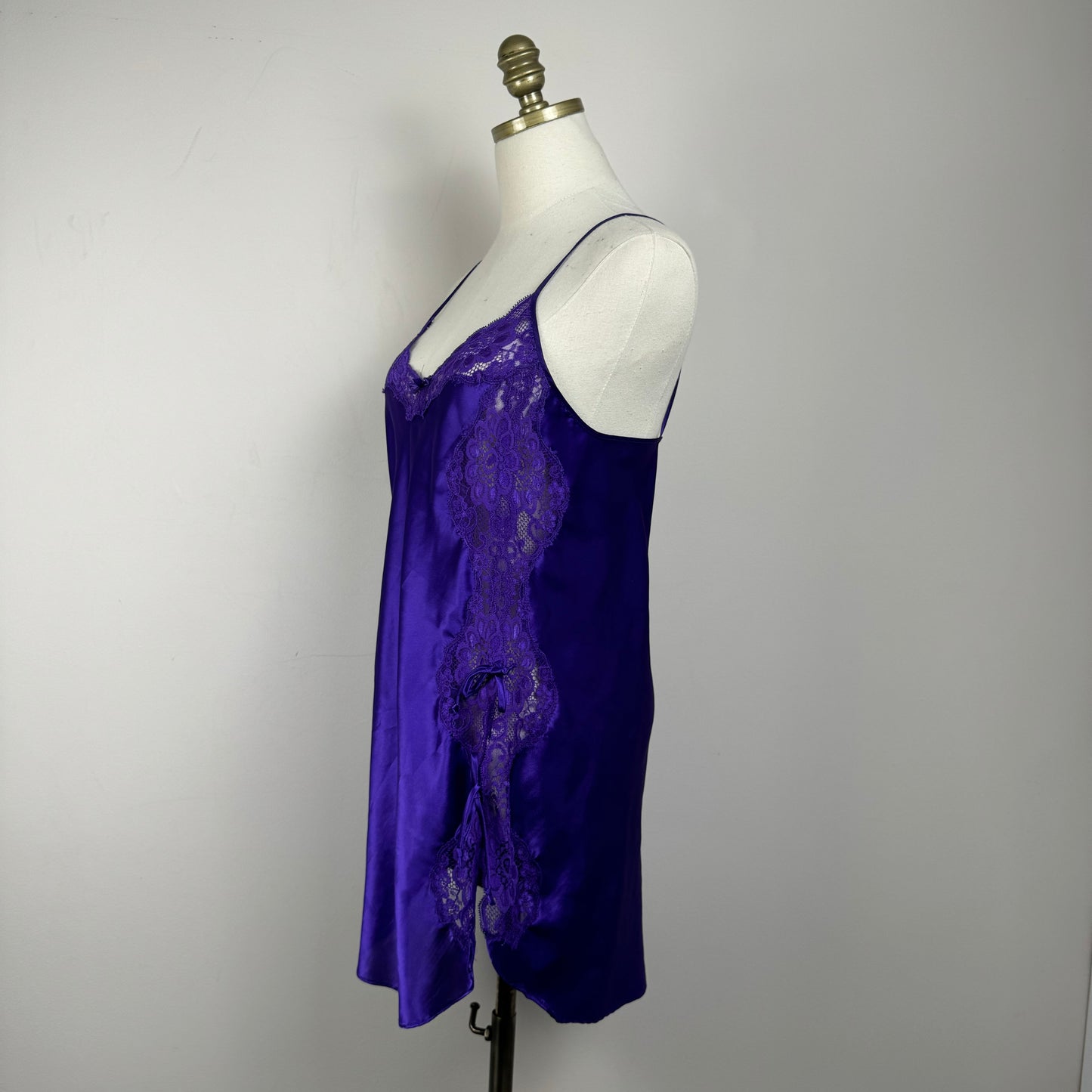 Vintage Purple Lace Trim Slip Dress